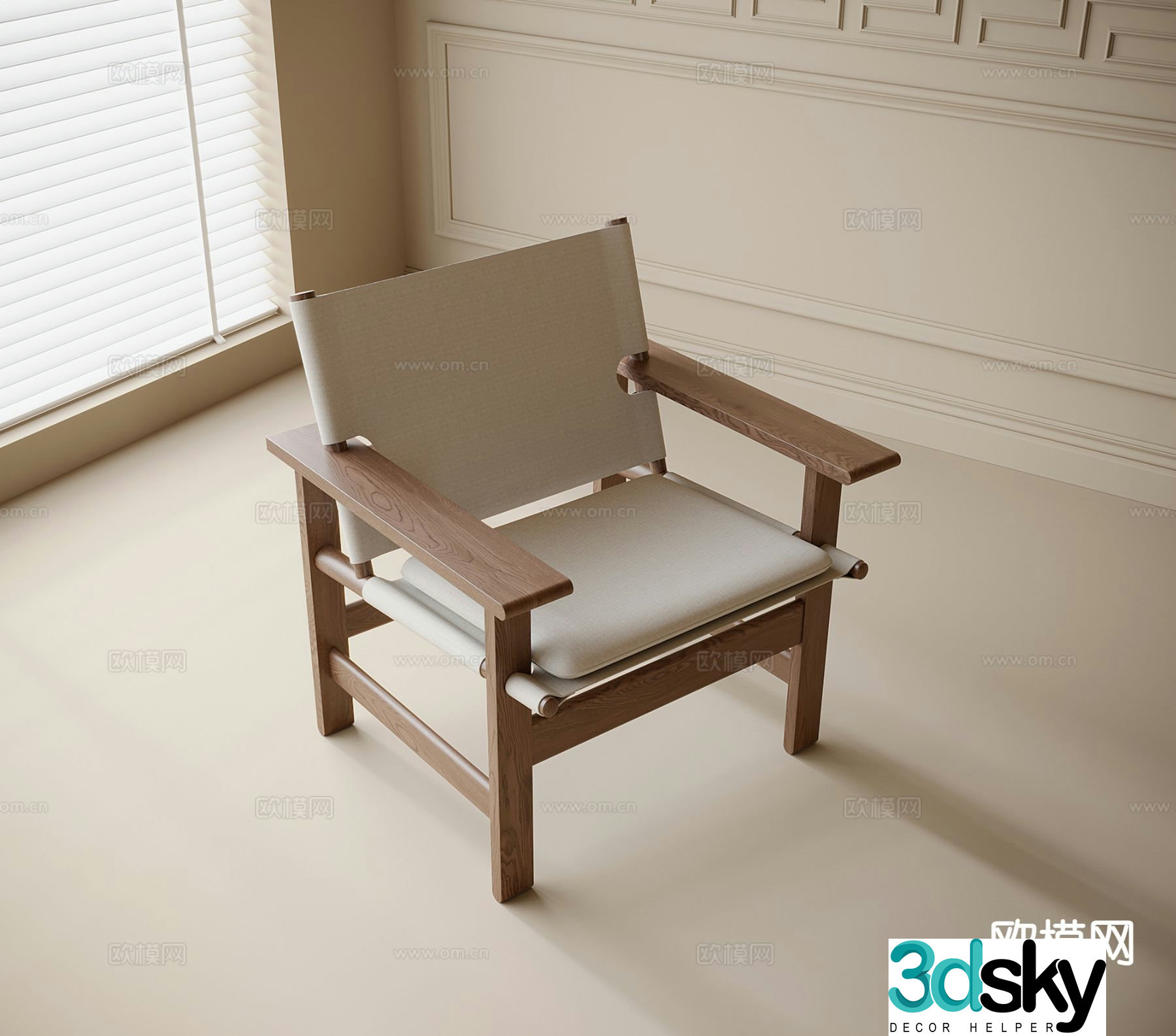Modern leisure chair single chair 3d model
