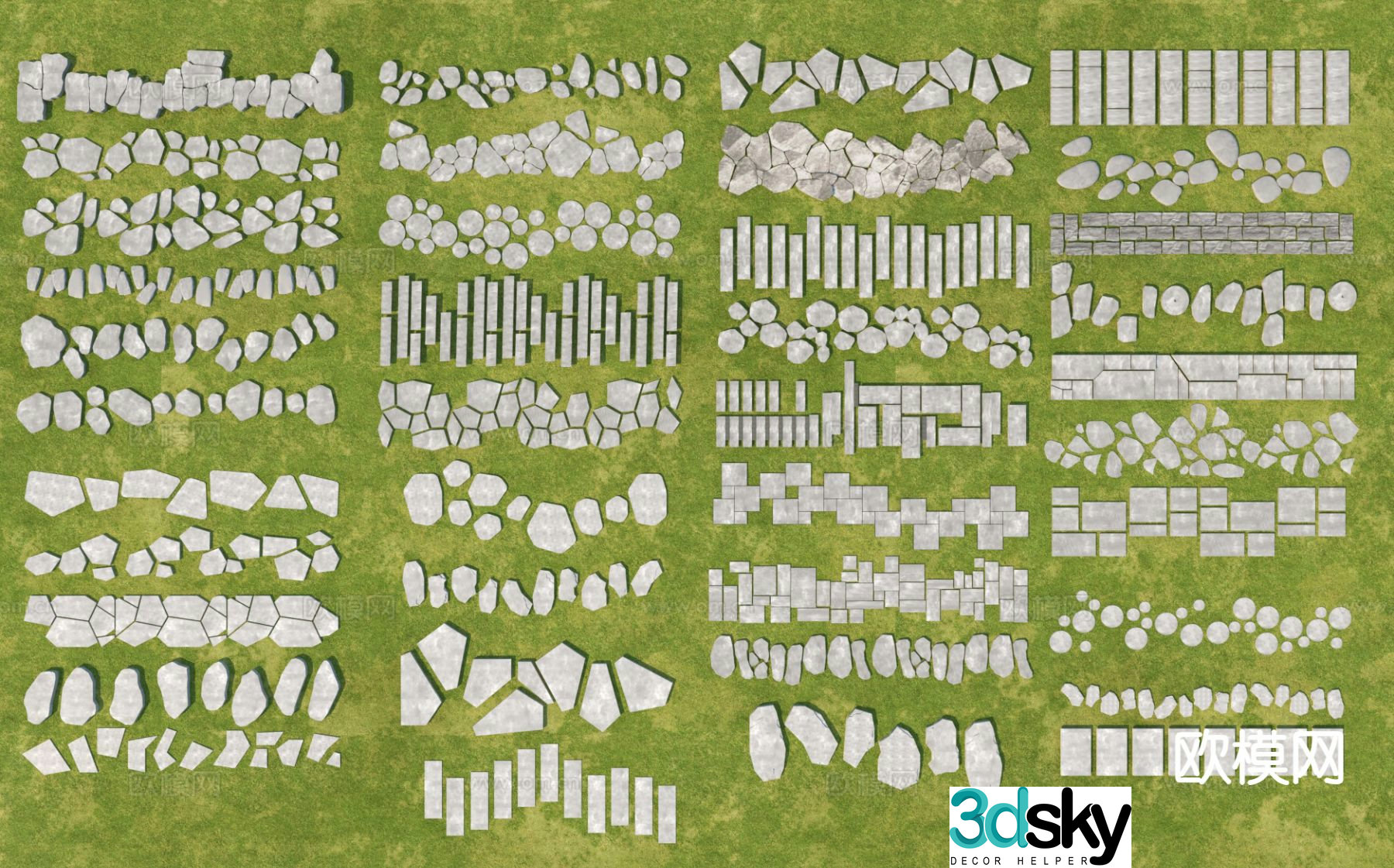 Park Tingbu bluestone gravel trail 3D model
