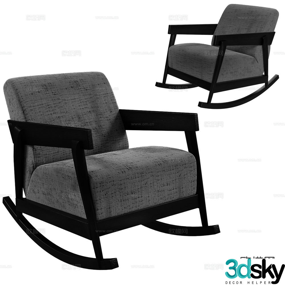 Gervasoni rocking chair lounge chair outdoor chair 3d model