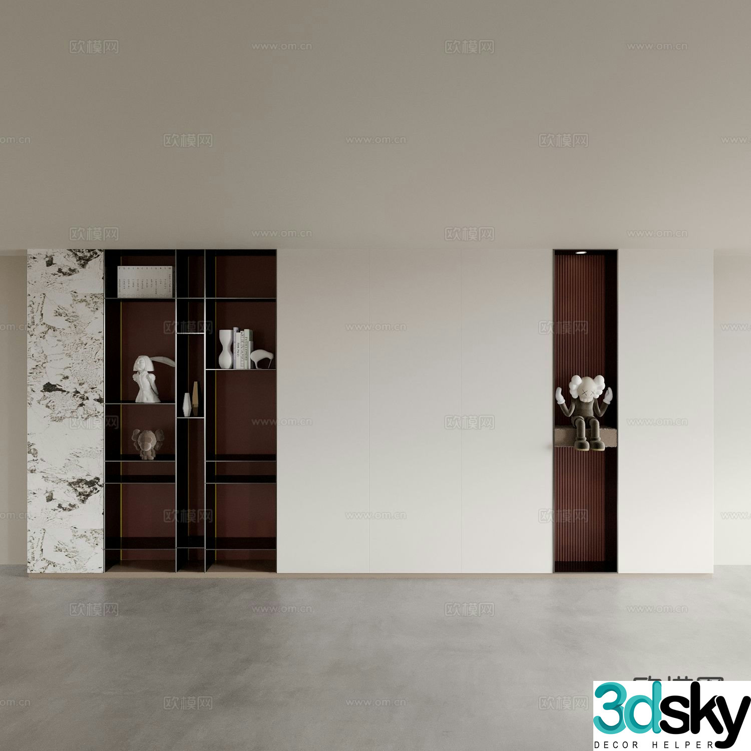 Italian decorative cabinet shelf 3d model