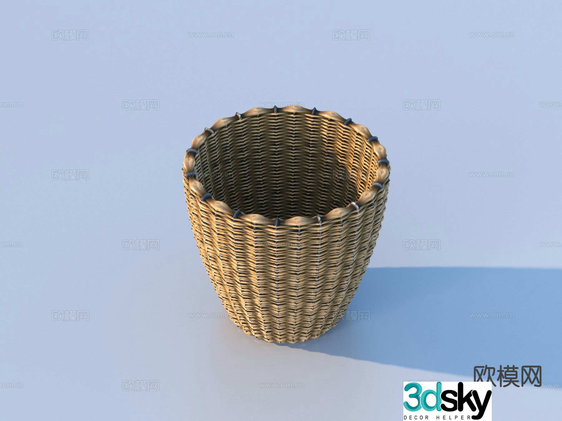 Storage basket rattan basket 3d model