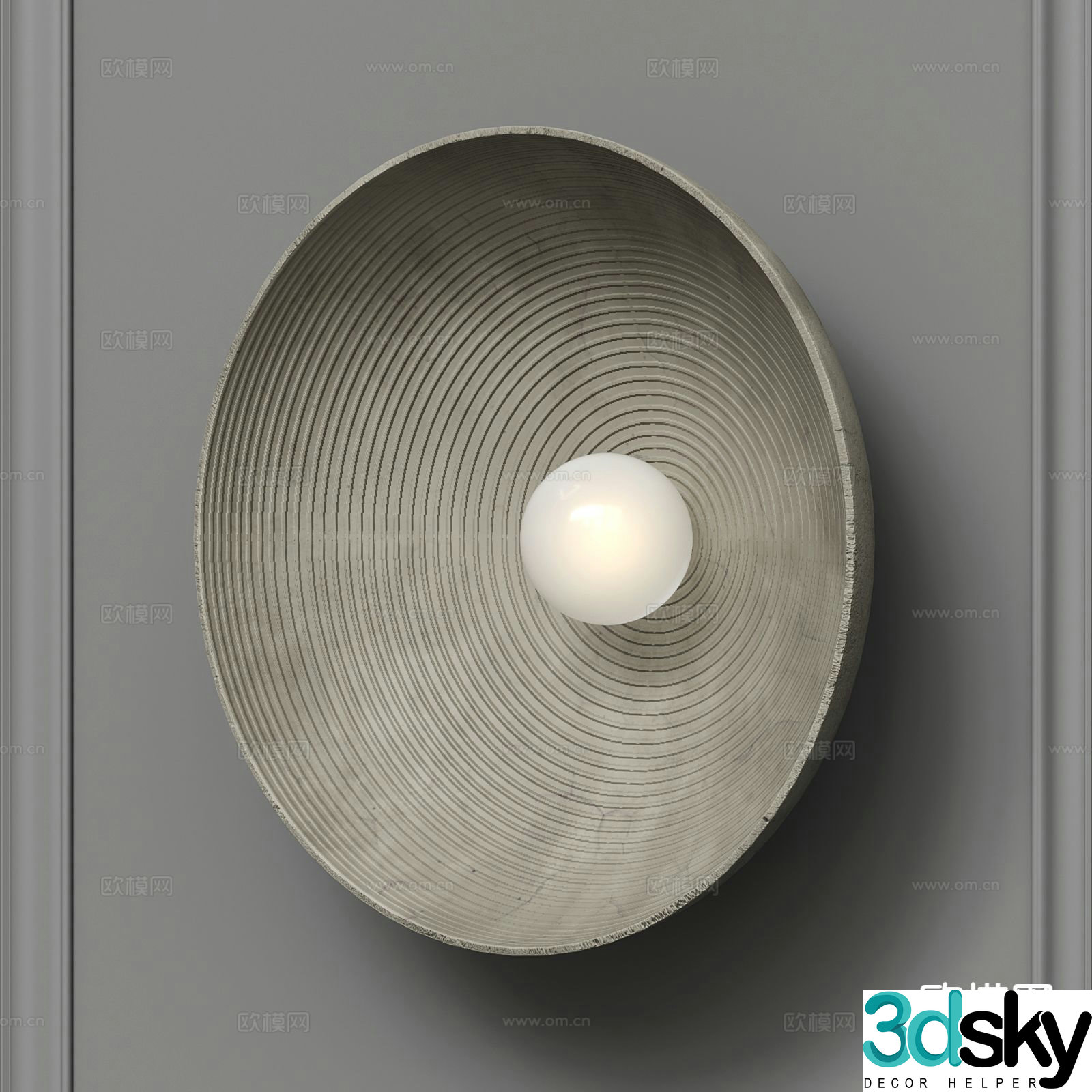 Wabi-sabi style wall lamp 3d model