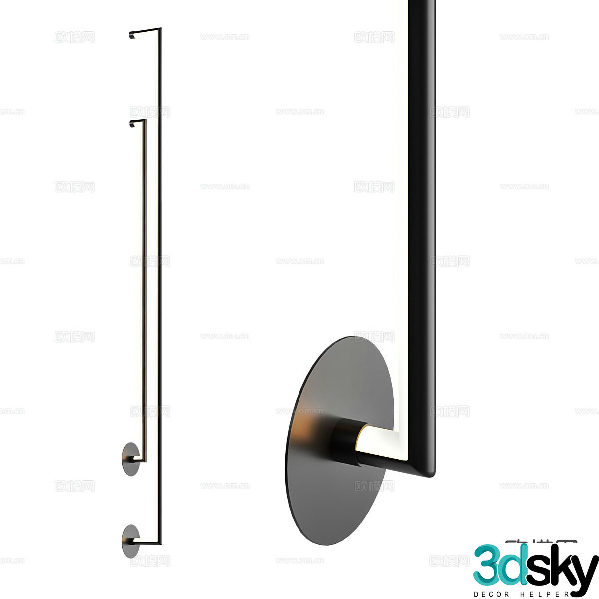 Modern wall lamp long wall lamp 3d model