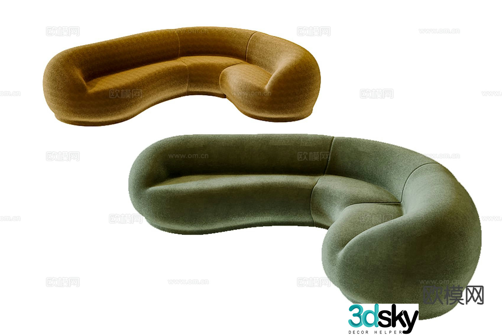 Modern special-shaped sofa curved sofa 3d model