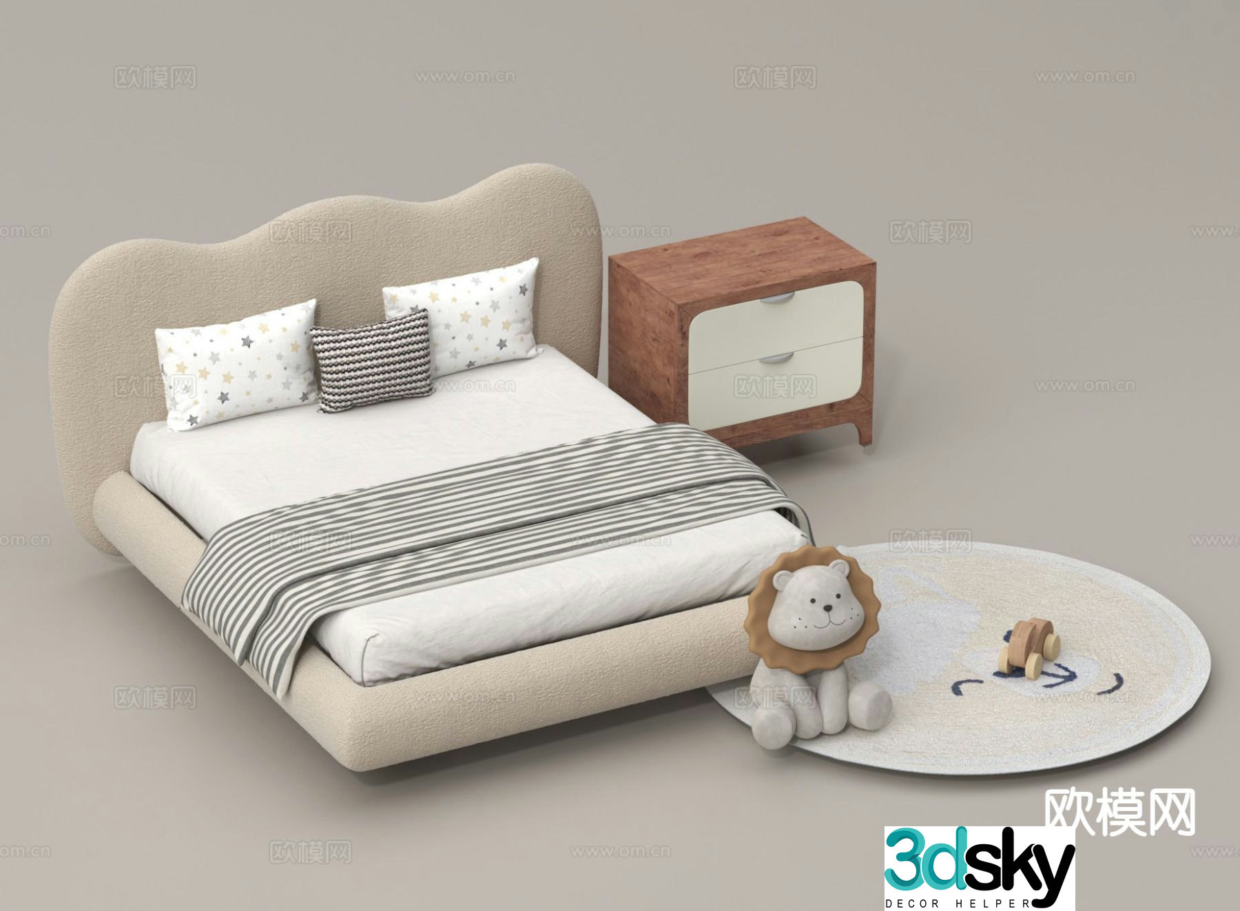 Modern children’s bed 3d model