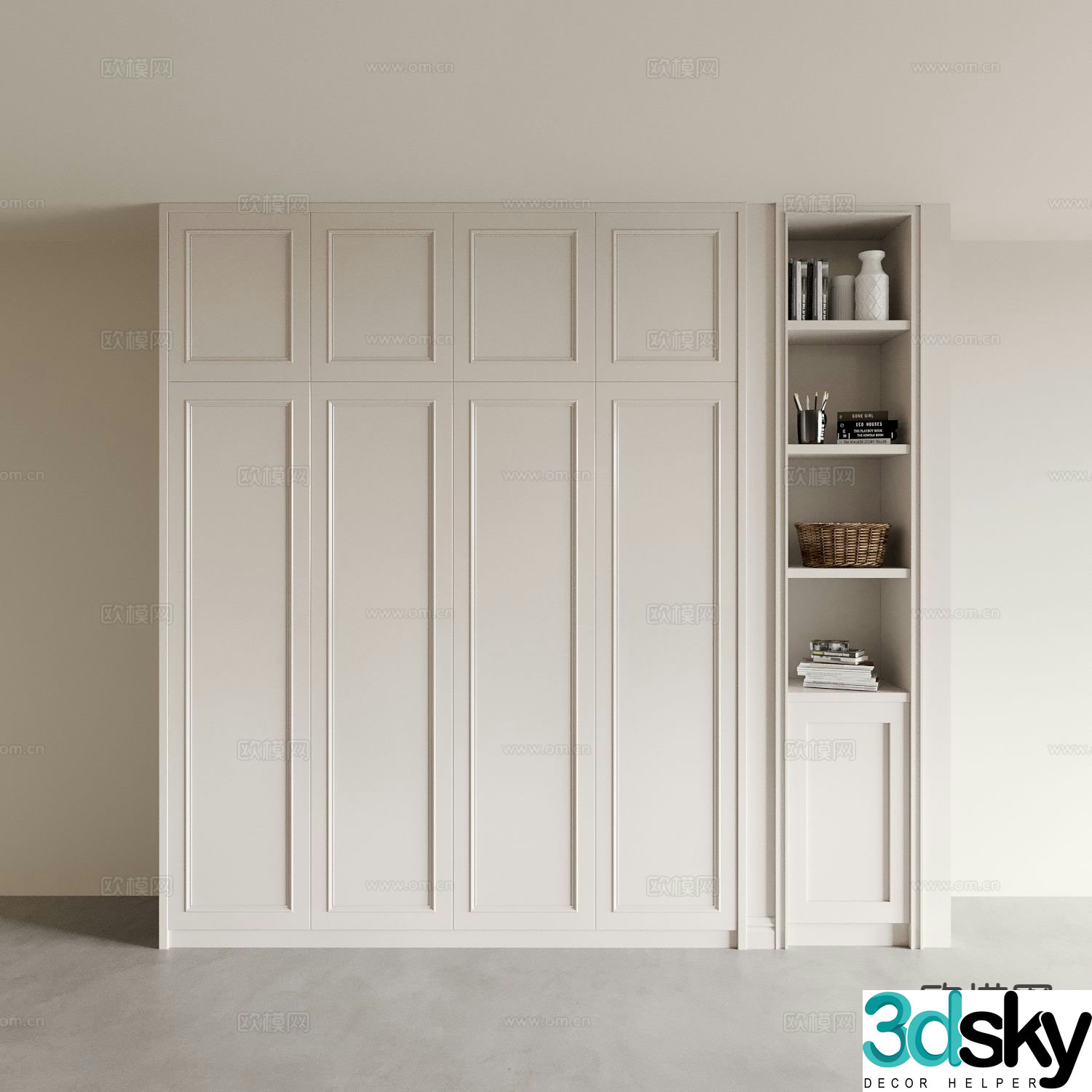 Cream style wardrobe 3d model