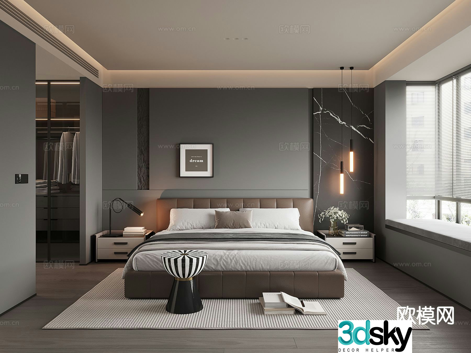 Italian style bedroom master bedroom 3d model