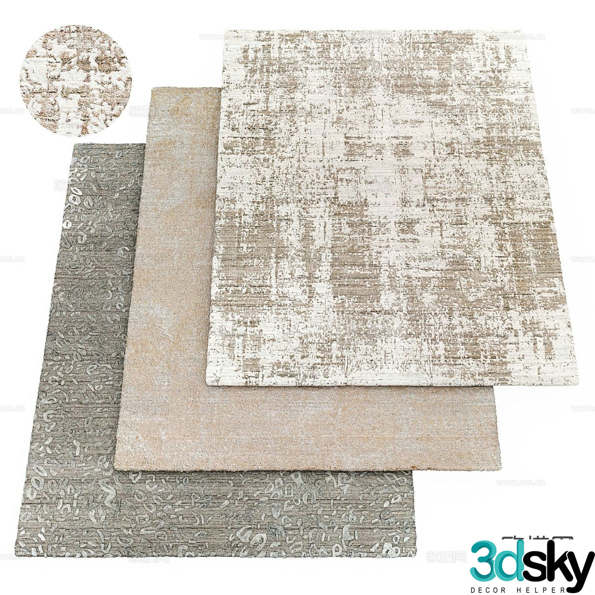 Carpet square rug 3d model