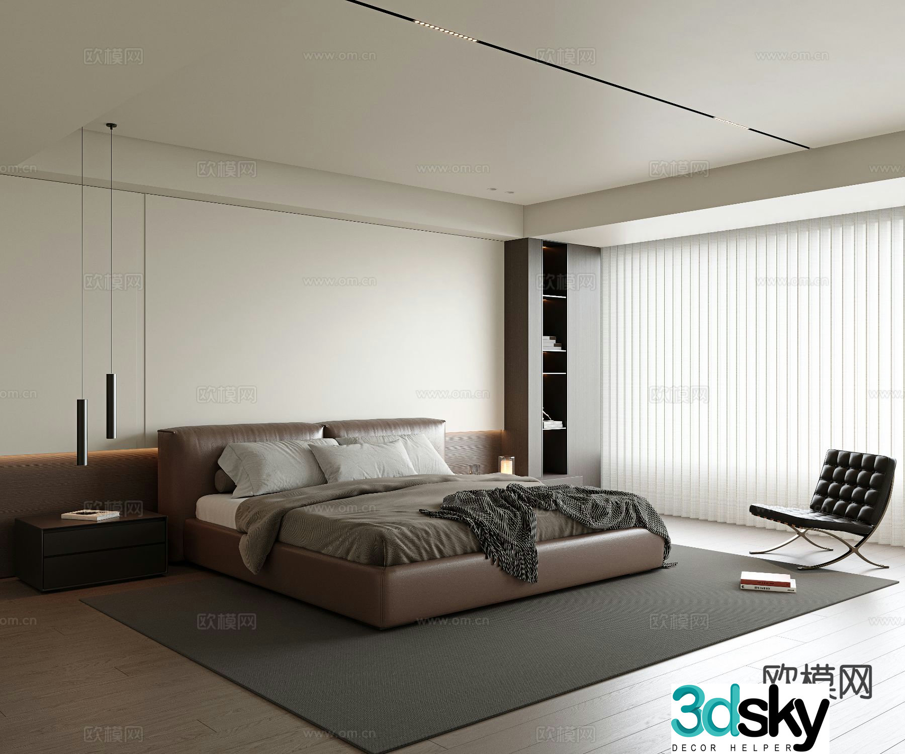 Italian style bedroom master bedroom 3d model
