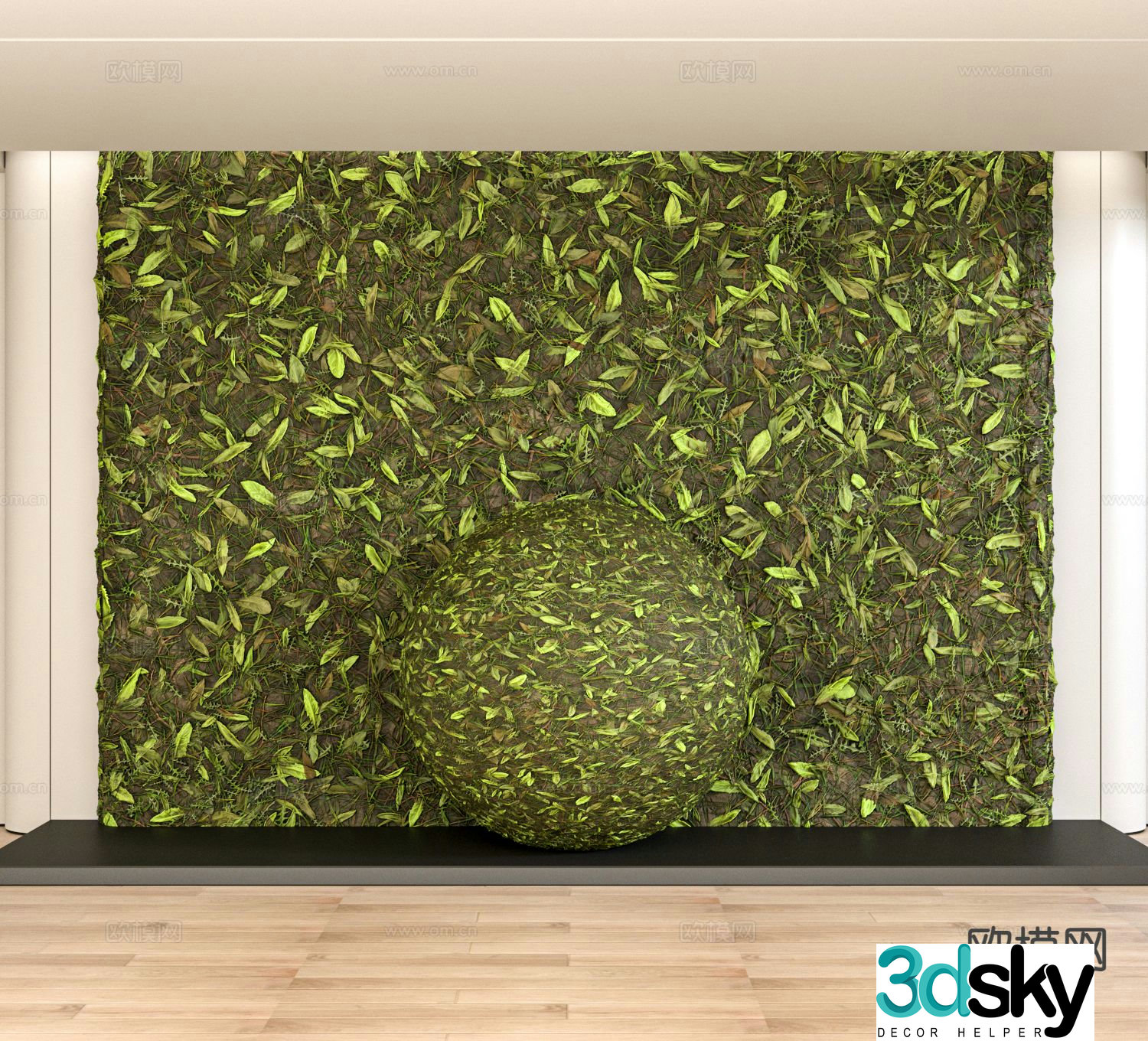 Modern lawn grass outdoor grass flowers and greenery 3d model