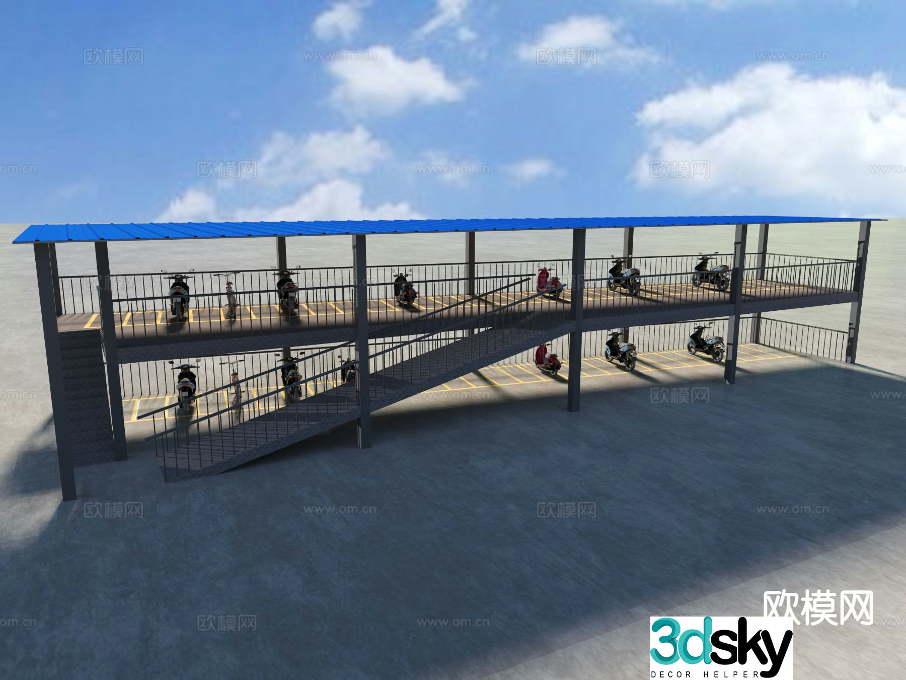 Outdoor carport shade shed 3d model