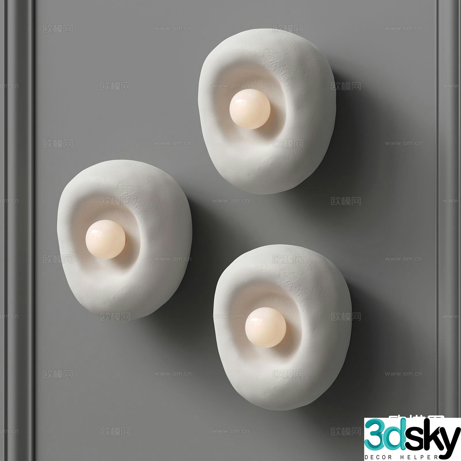 Wabi-sabi style wall lamp 3d model
