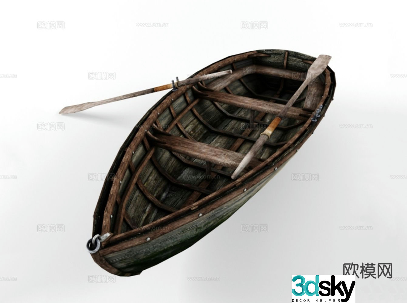 canoe boat 3d model
