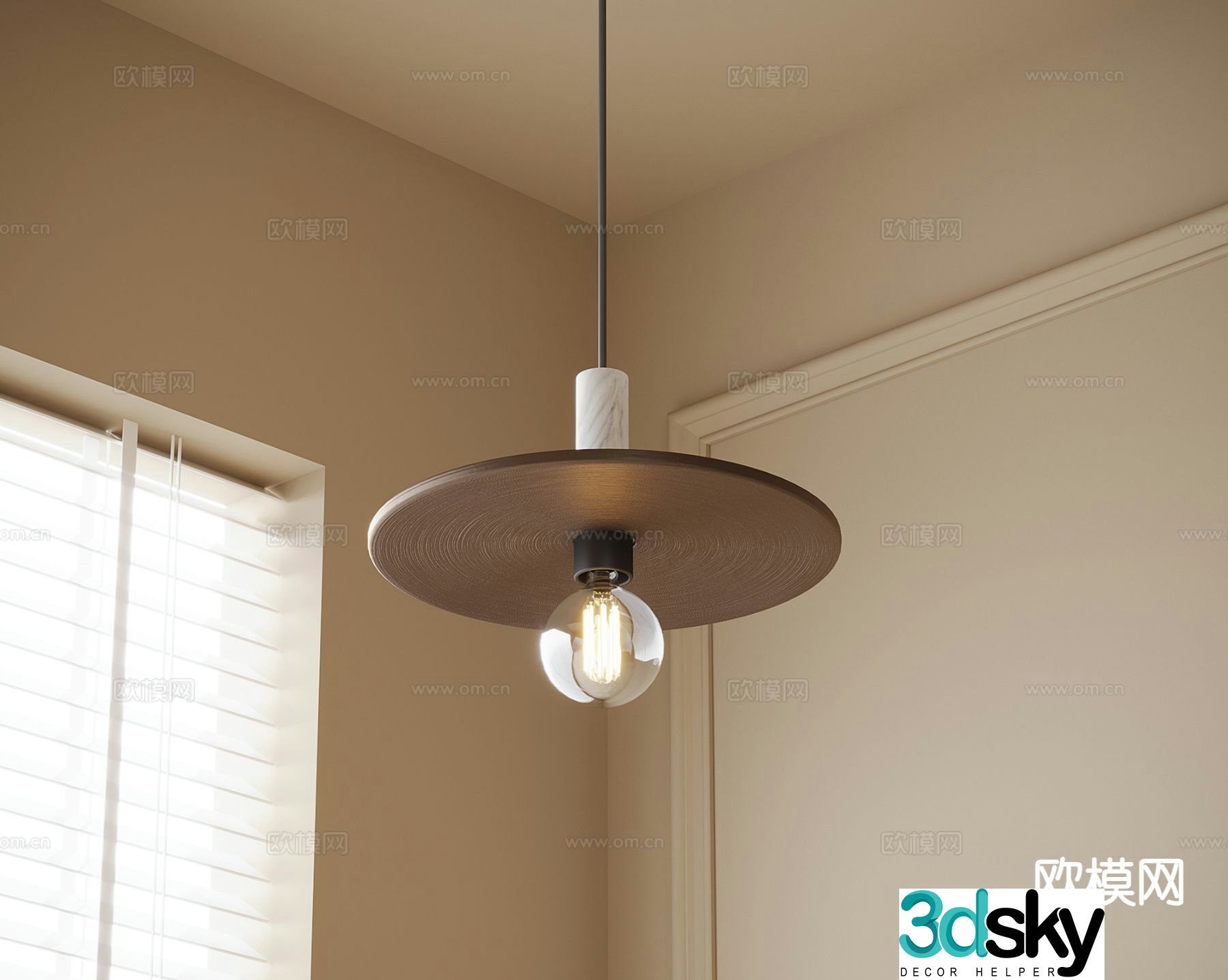 Modern bedside chandelier 3d model