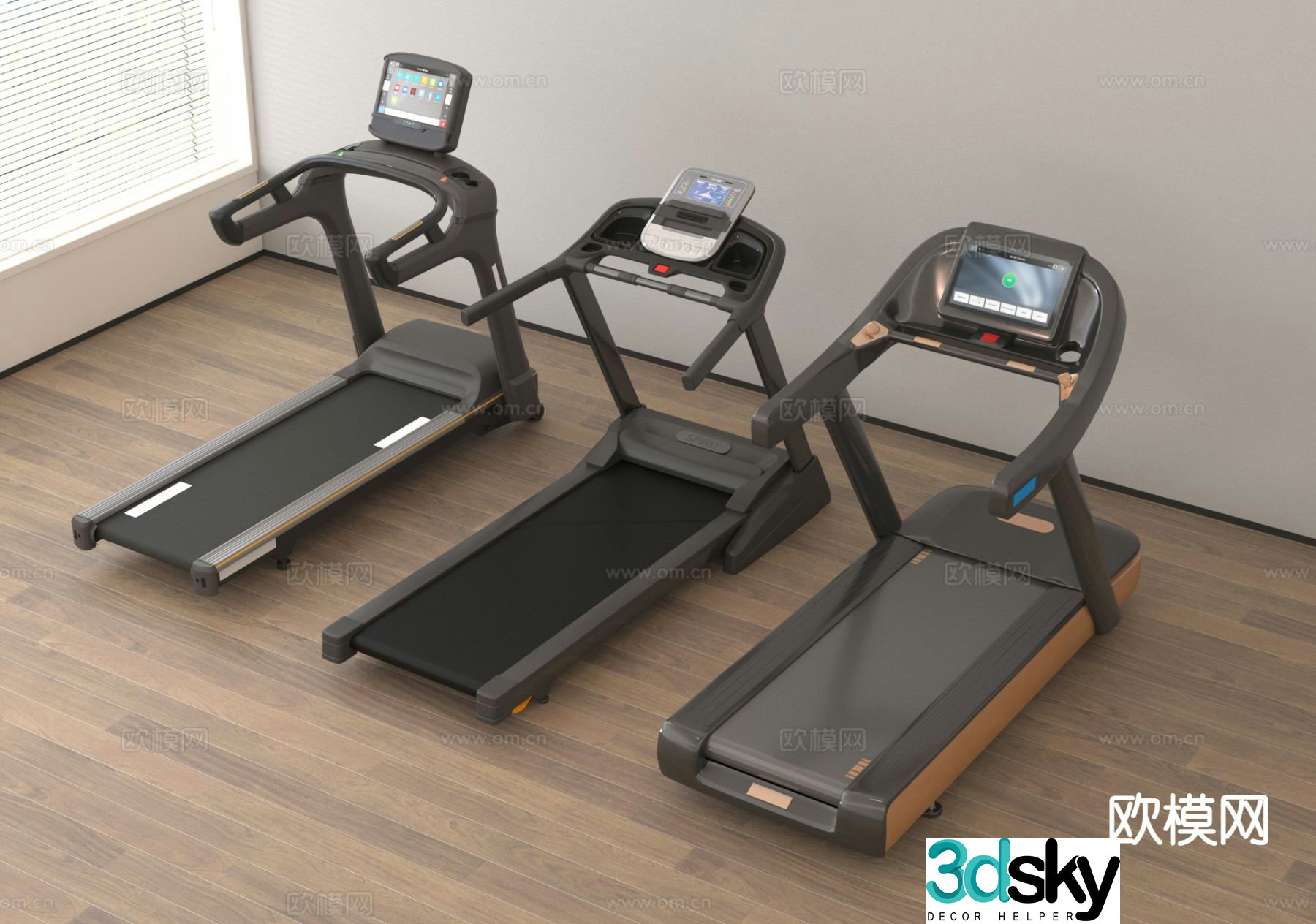 Treadmill fitness equipment 3d model