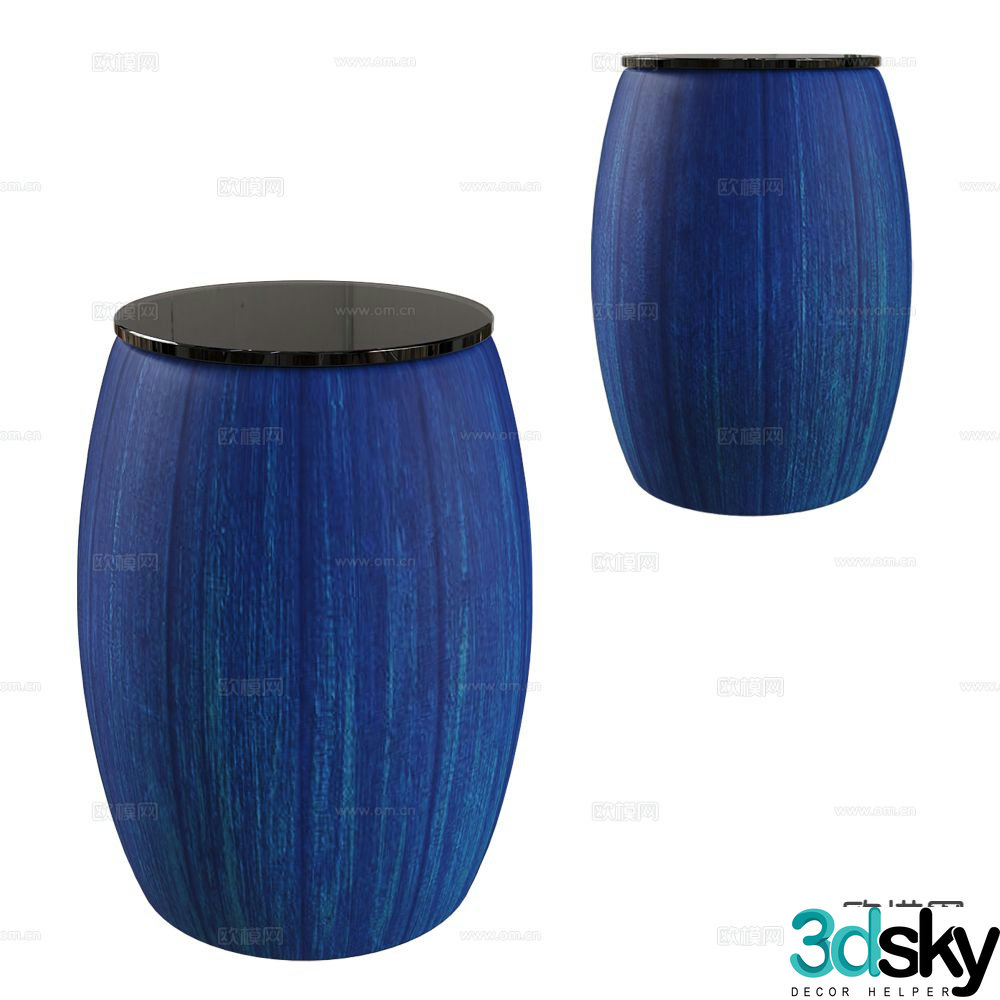 Gervasoni leisure stool drum stool round stool 3d model