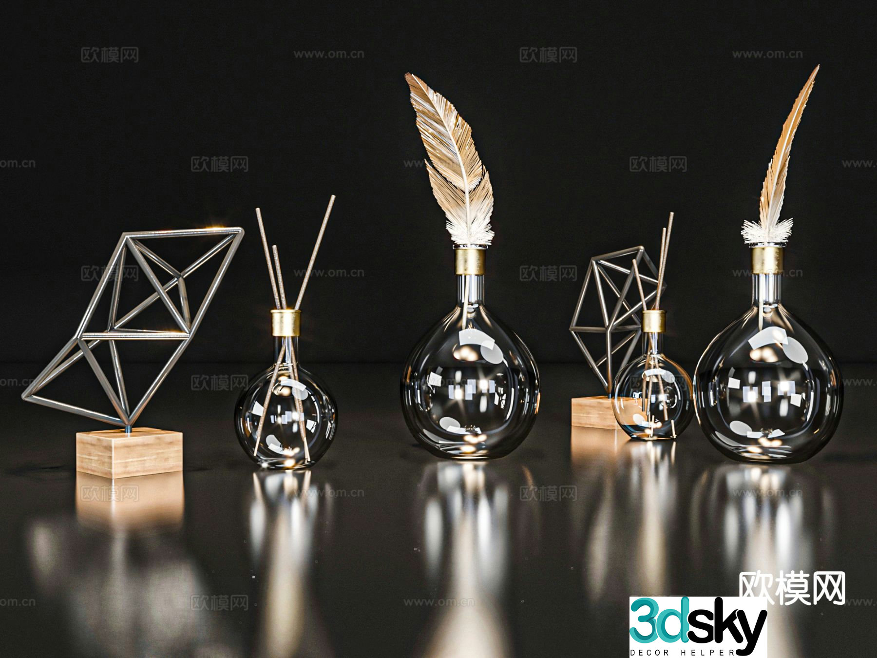 Modern decorations crafts ornaments 3d model