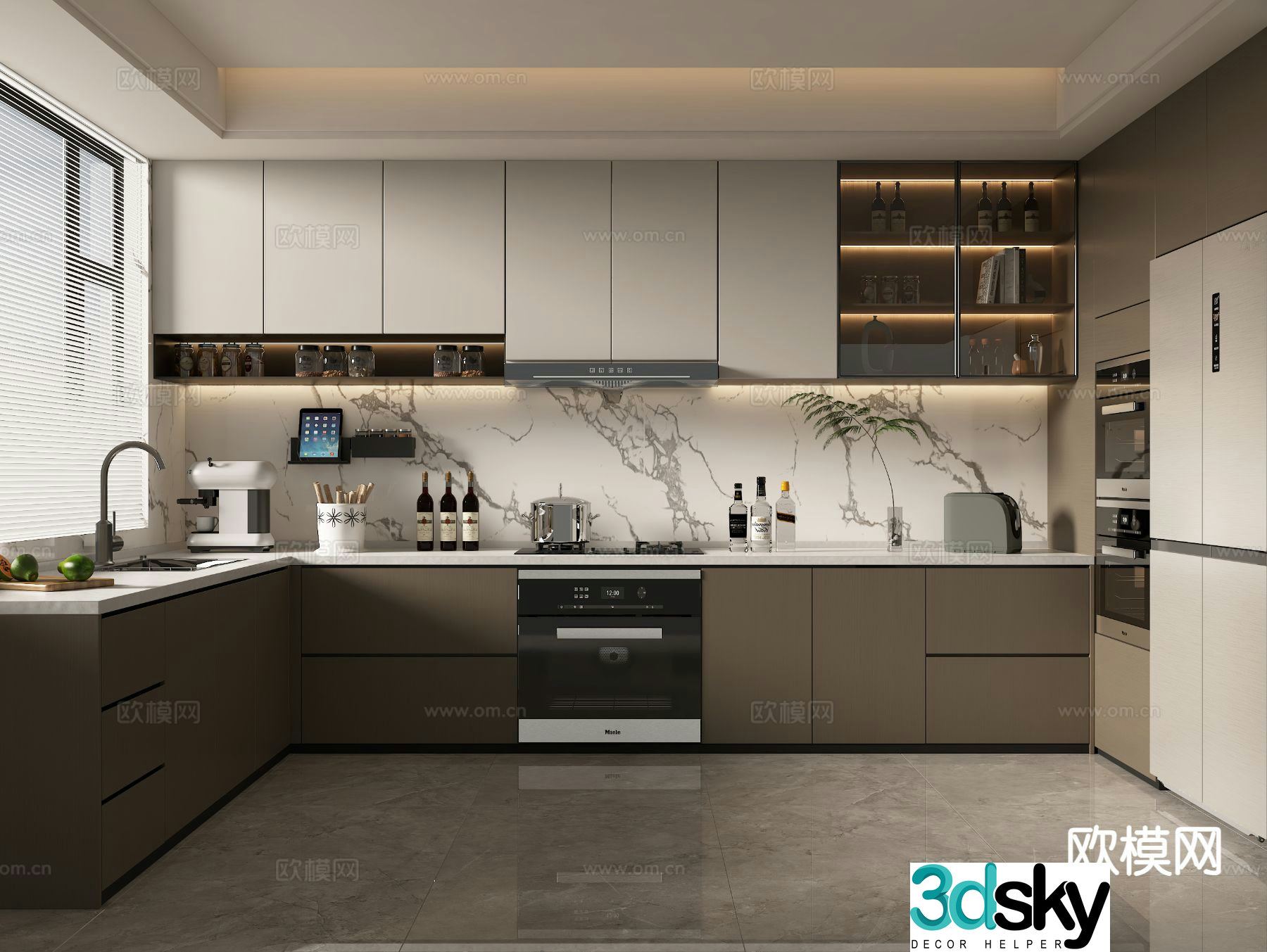 modern kitchen cabinet 3d model