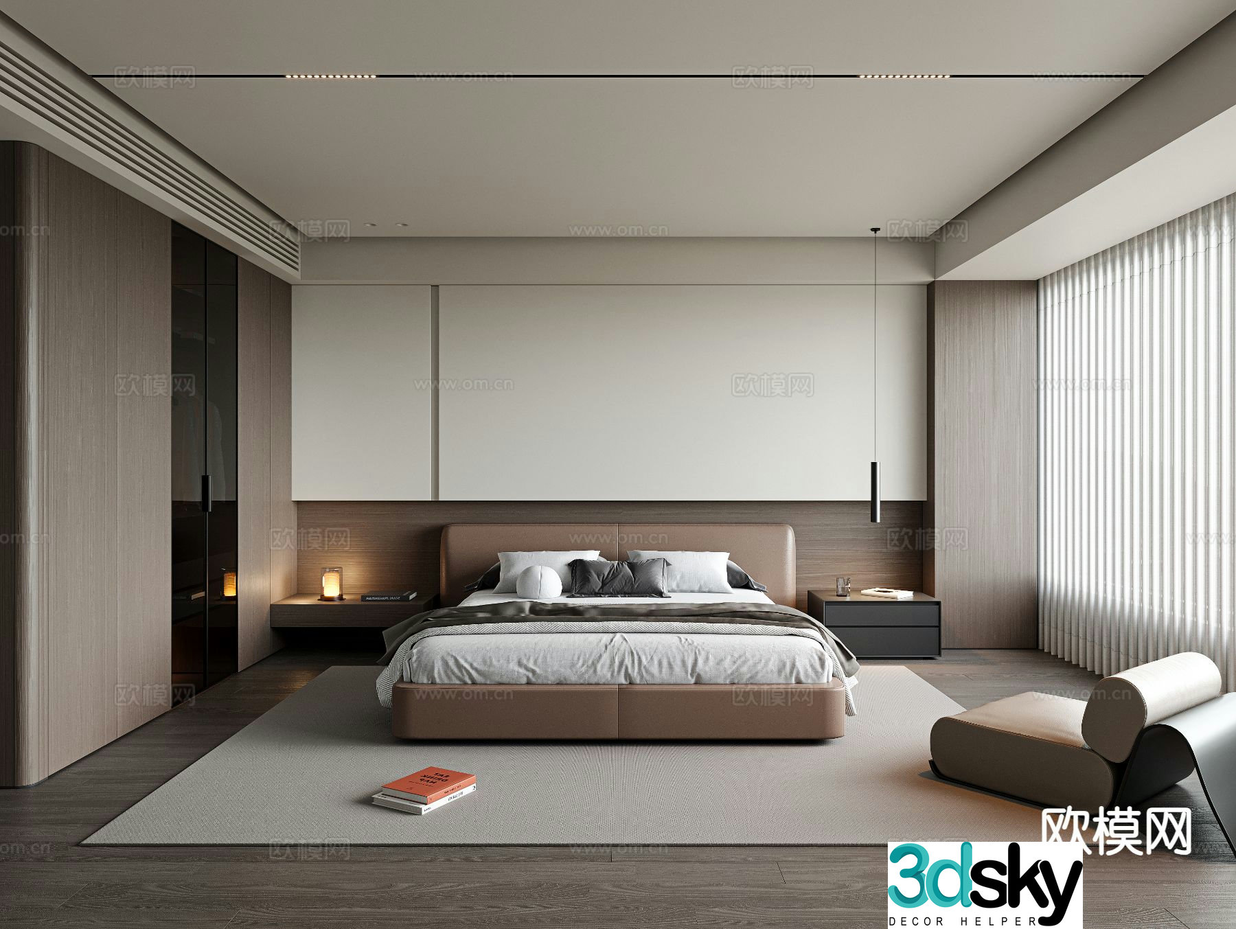 Italian style bedroom master bedroom 3d model