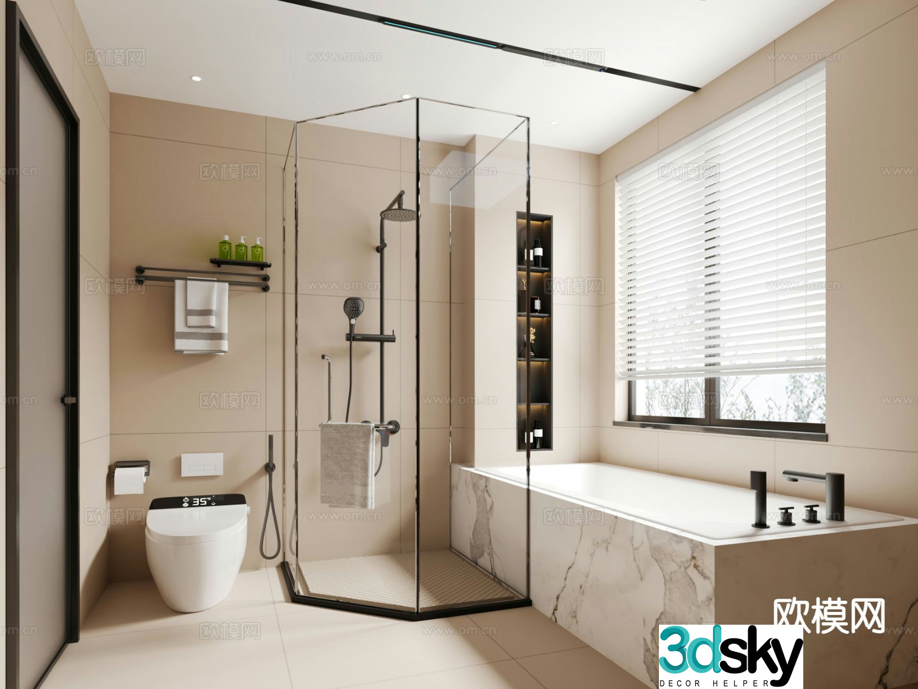 Modern bathroom bathroom toilet 3d model