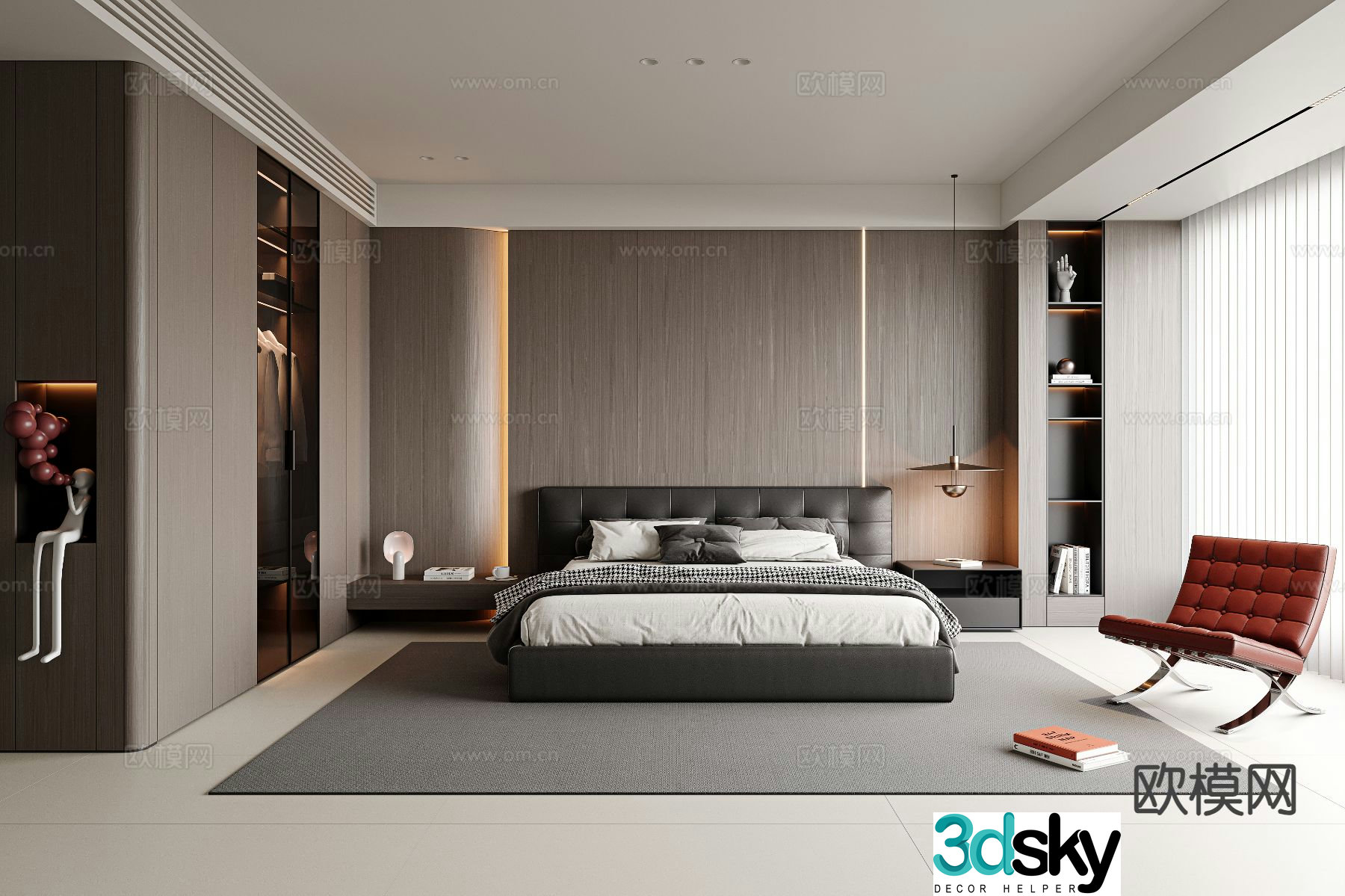 Italian style bedroom master bedroom 3d model