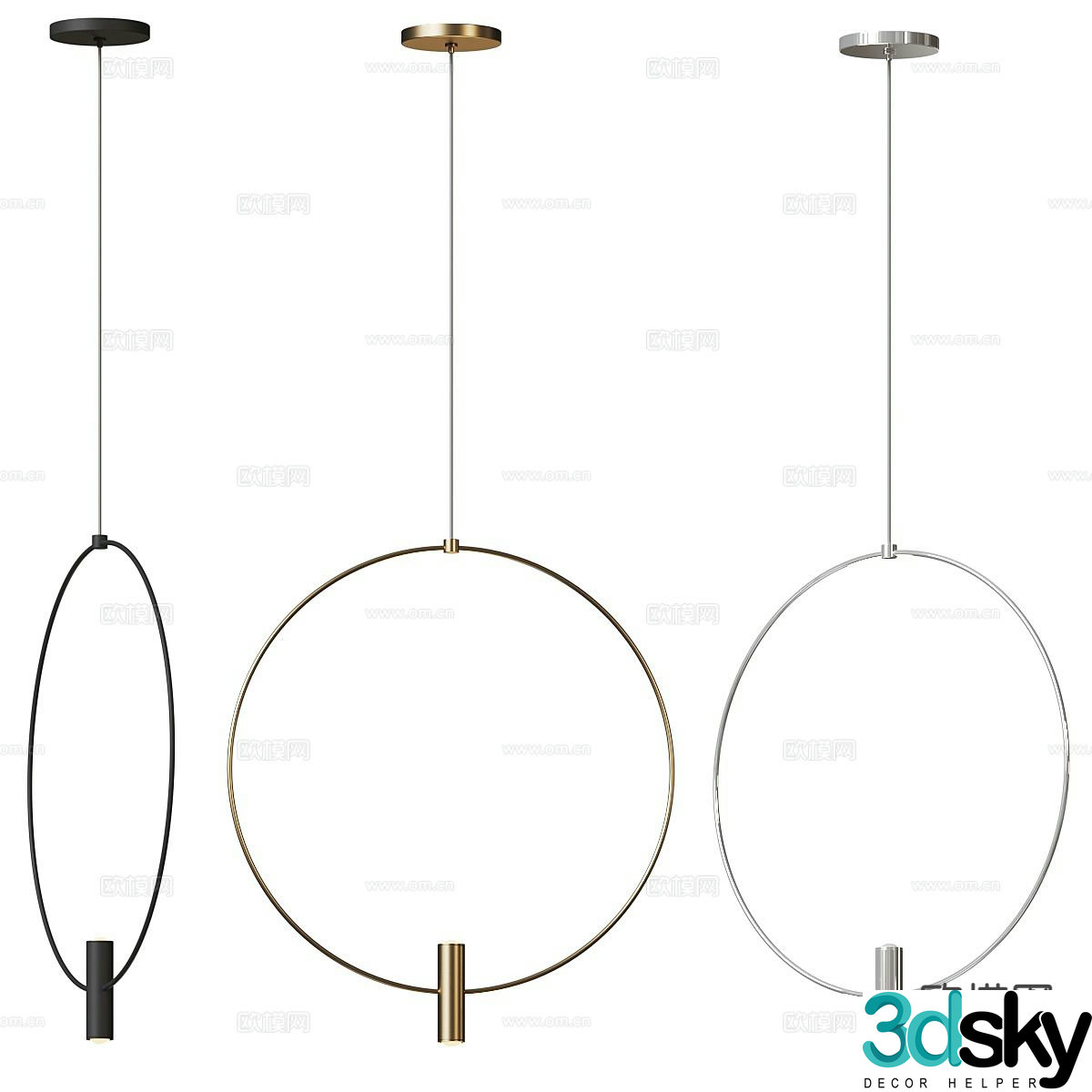 Modern dining room chandelier 3d model