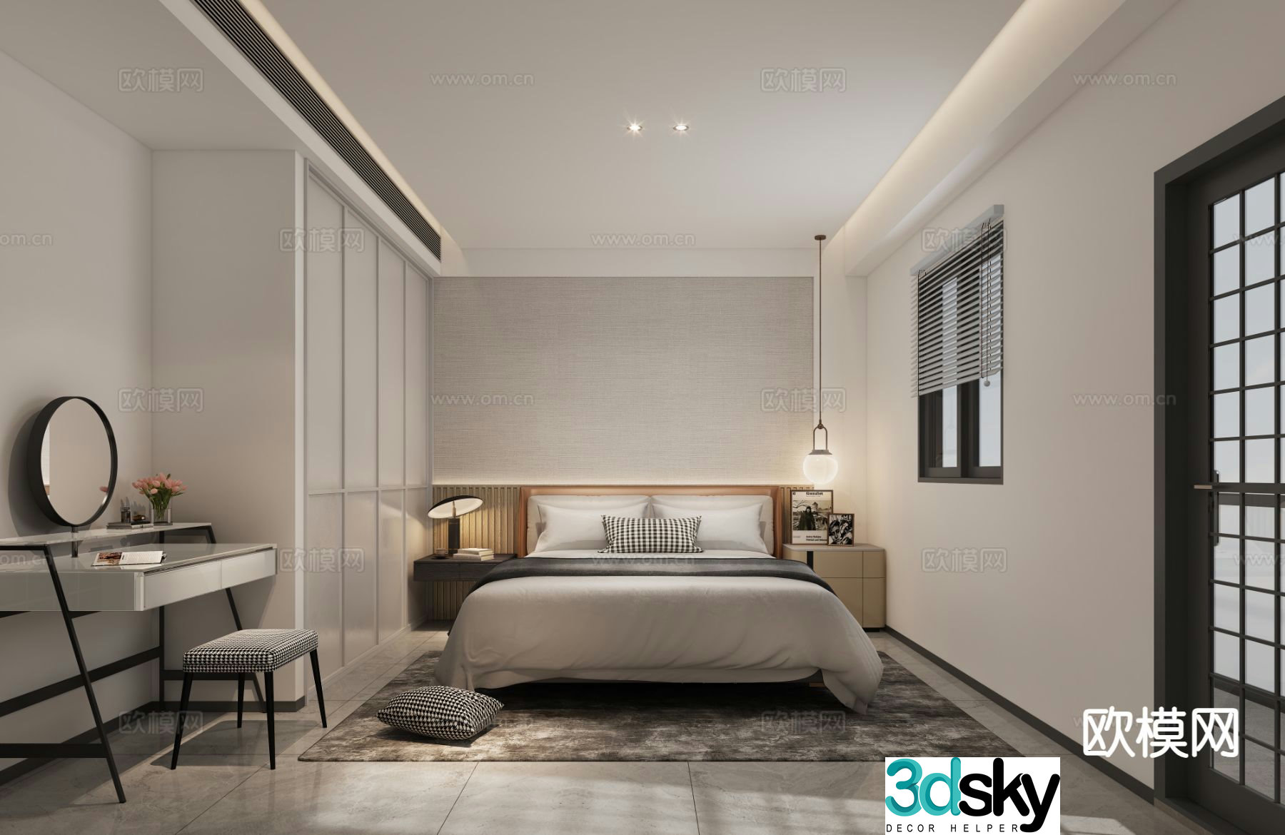 Modern bedroom master bedroom 3d model