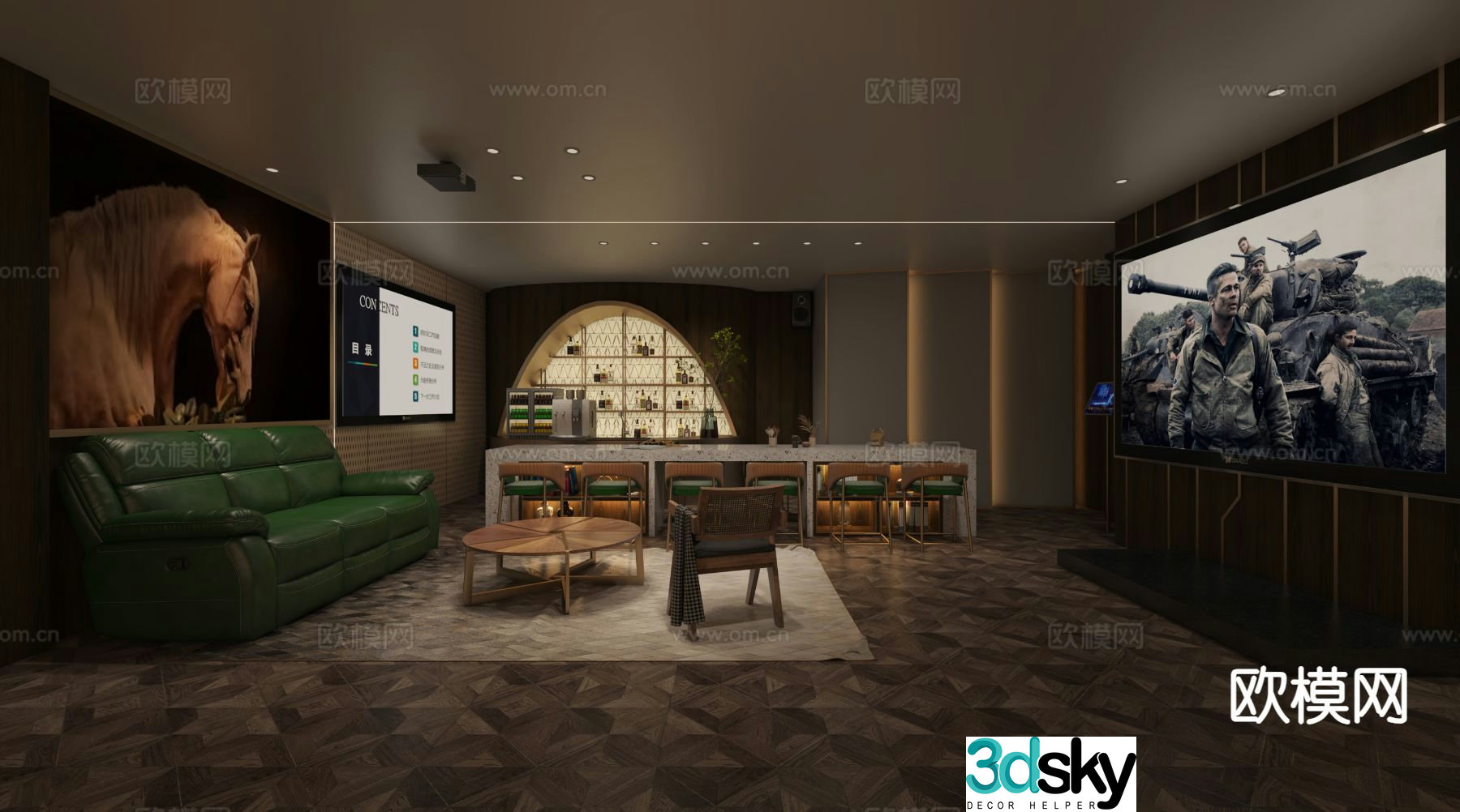 American audio-visual room audio-visual room 3D model