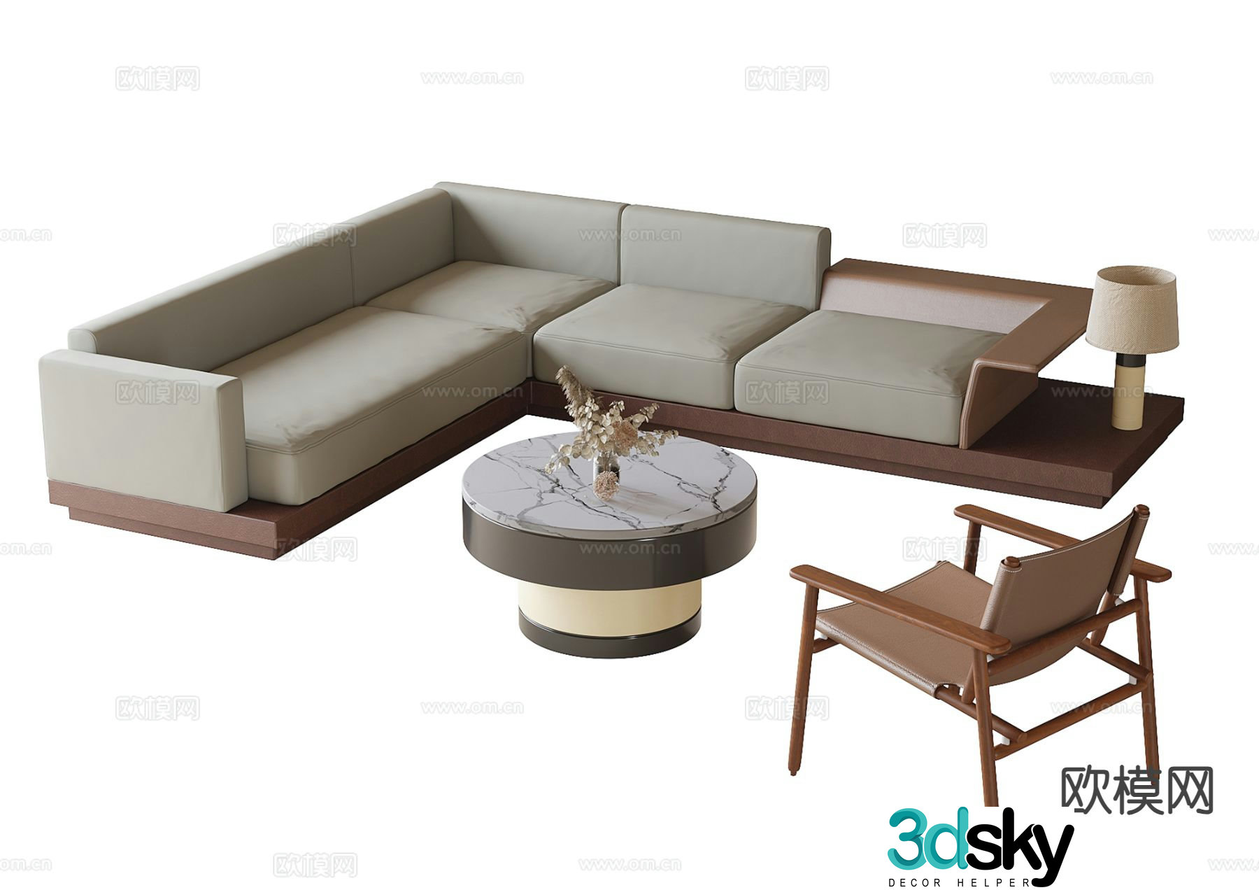 Modern sectional sofa 3d model