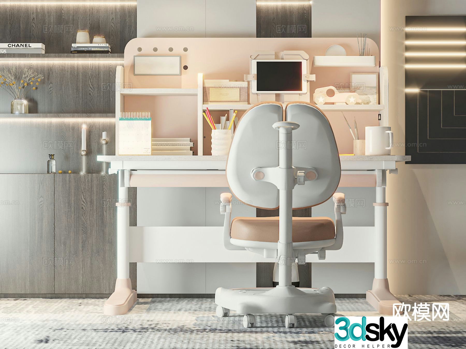 Children’s desk study table 3d model