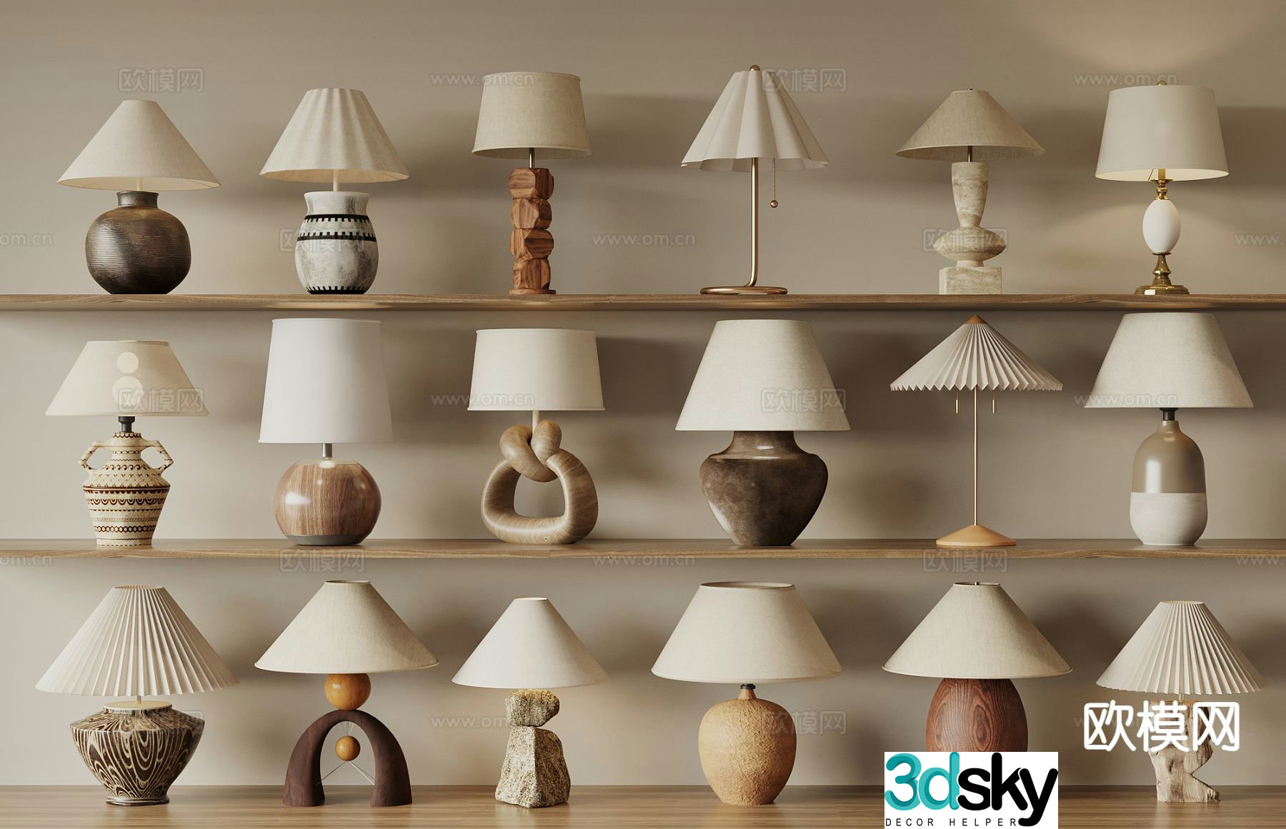 Medieval style desk lamp mushroom lamp 3d model