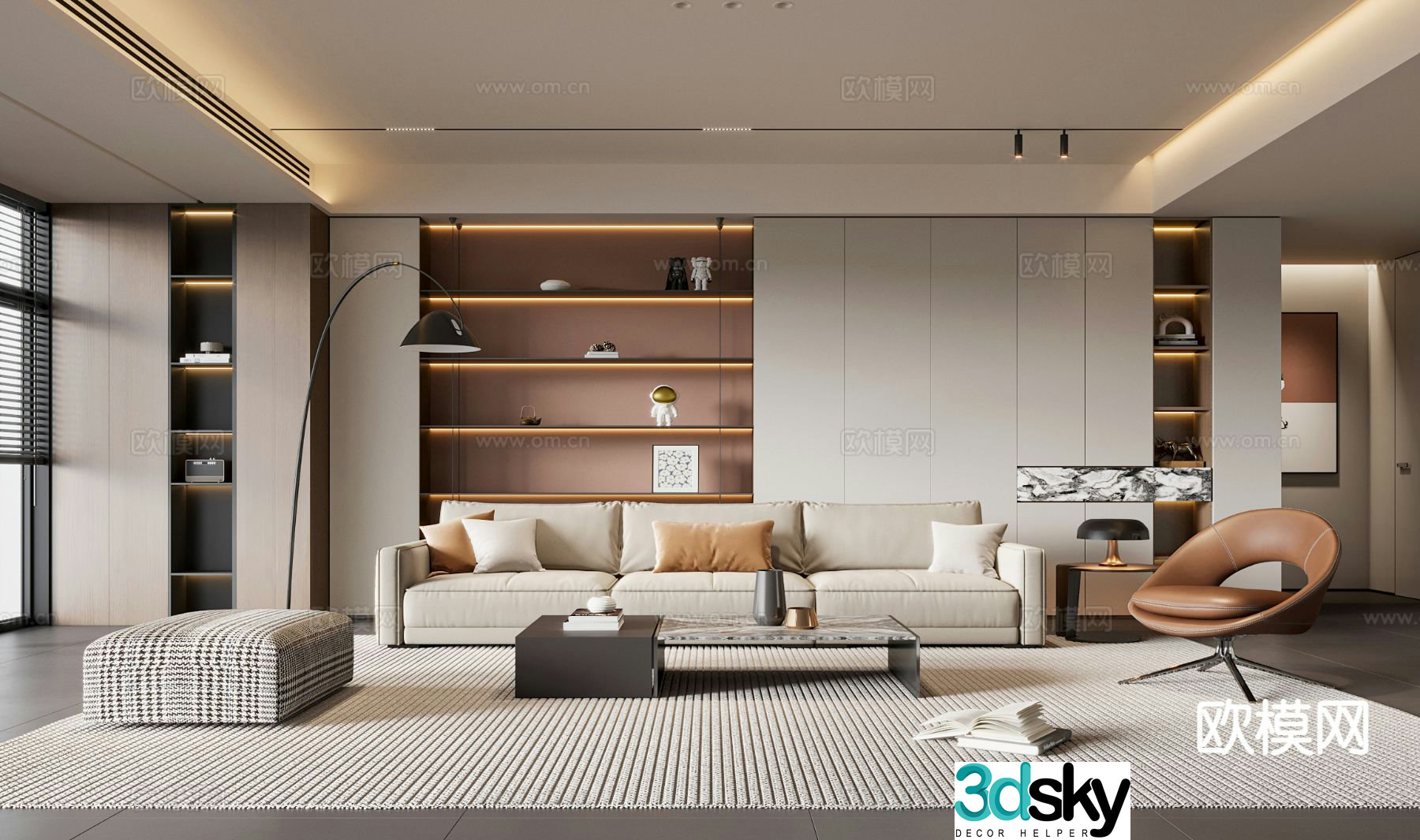 Modern living room 3d model