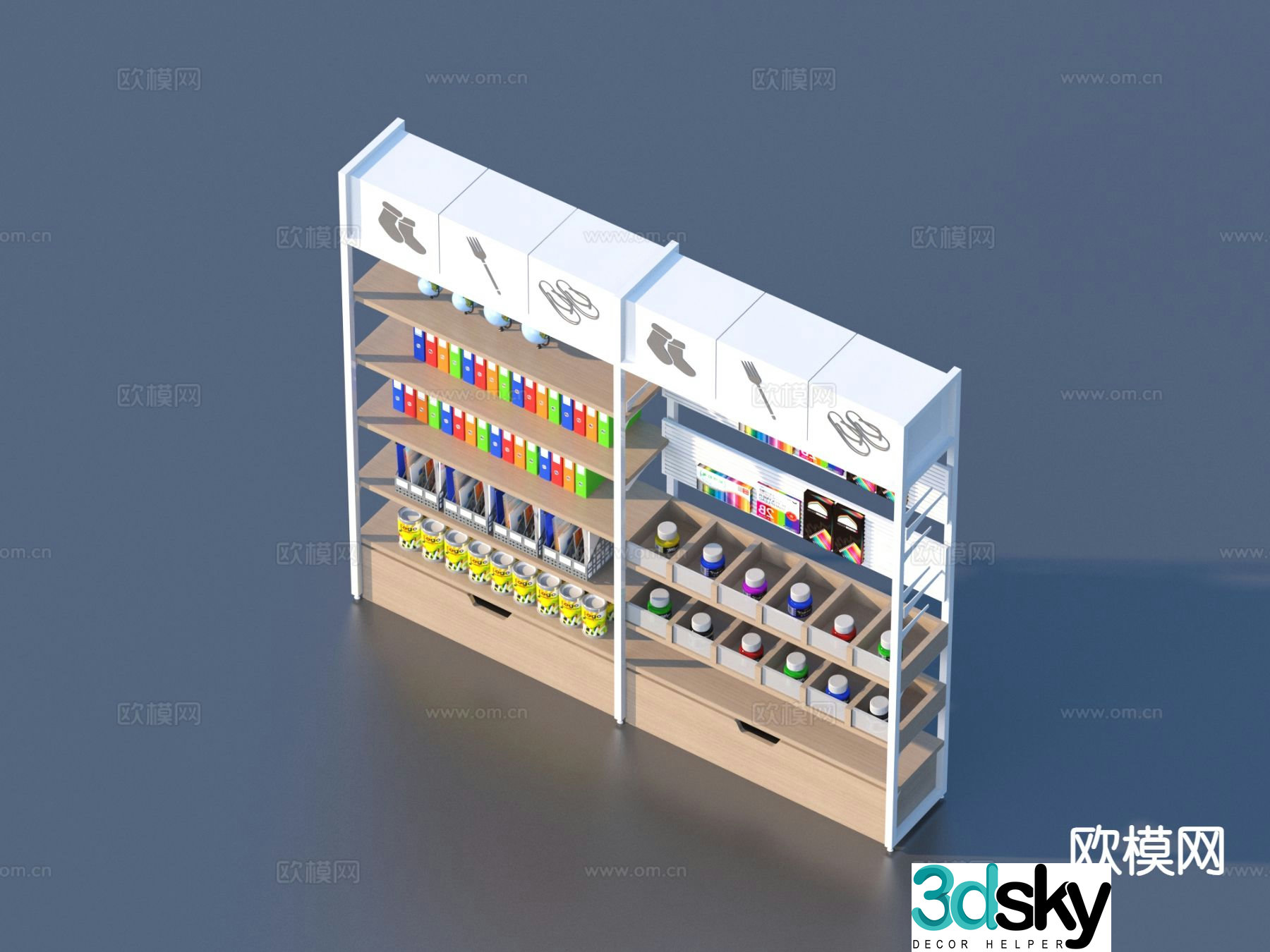 Modern decorative cabinet shelf 3d model