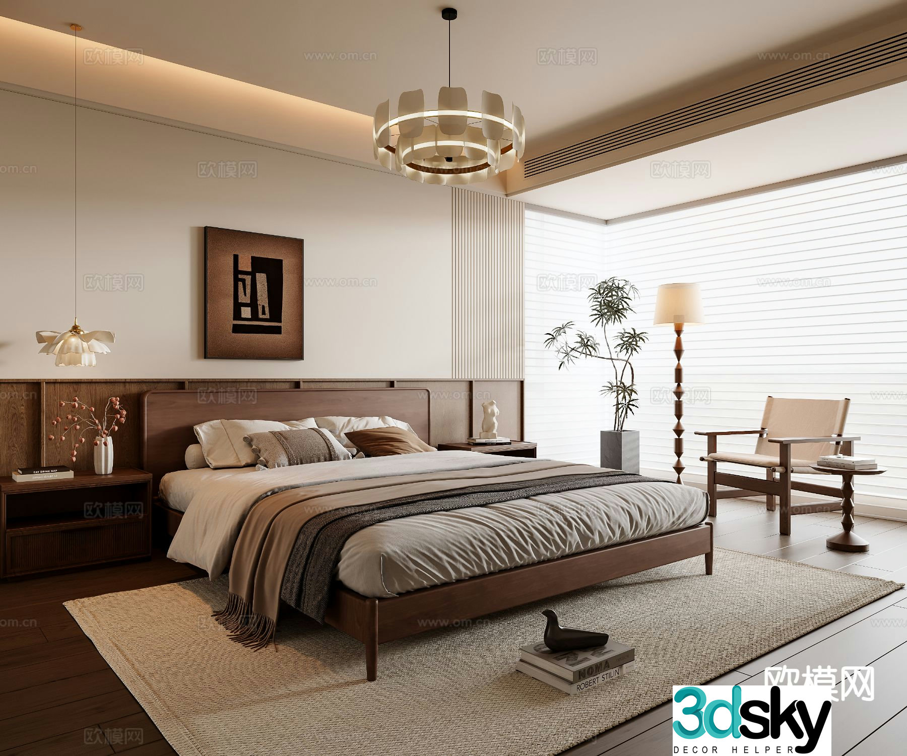 Wabi Sabi bedroom master bedroom 3d model