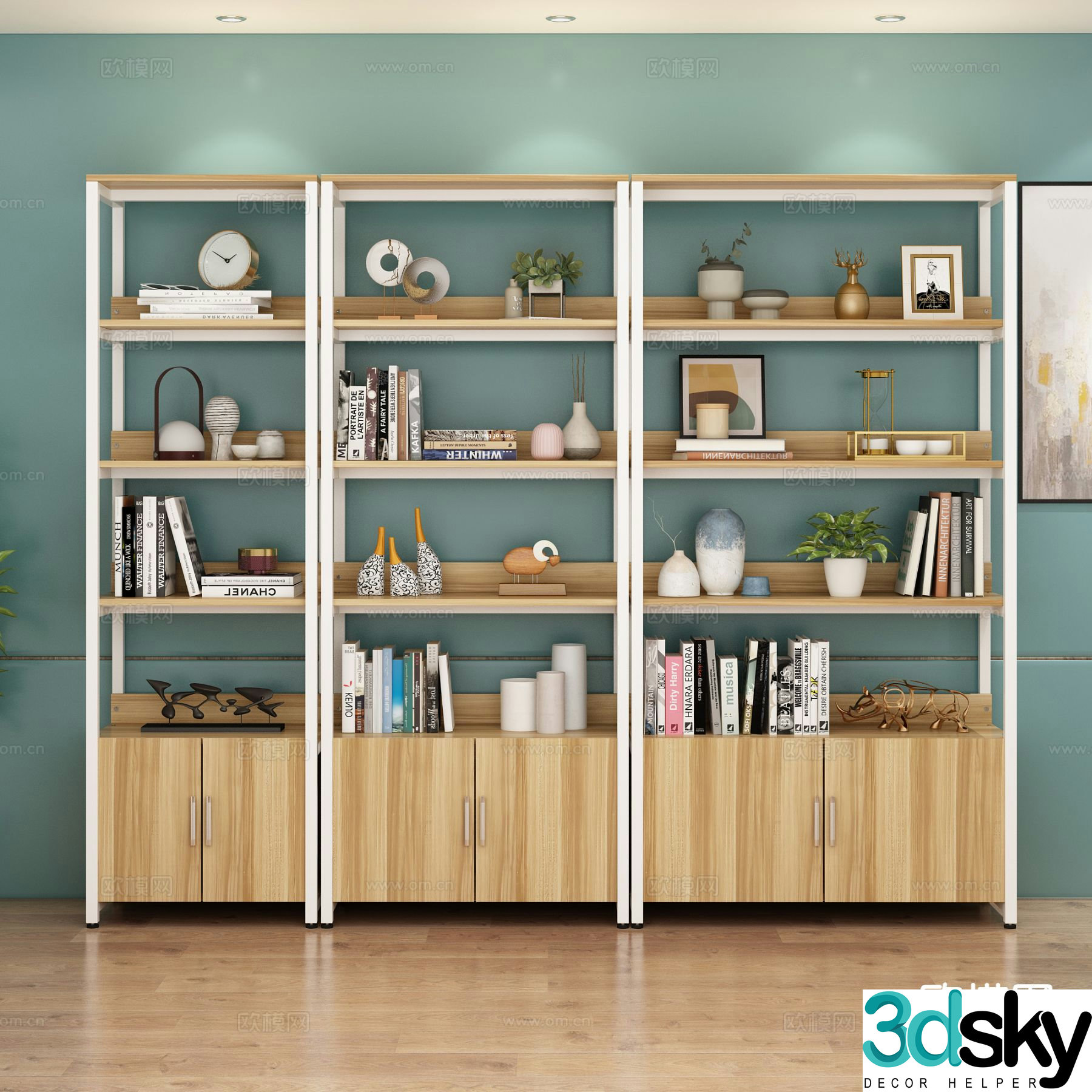 Modern decorative cabinet shelf 3d model