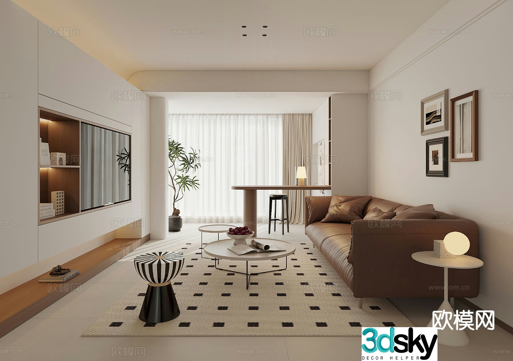Medieval style living room 3D model