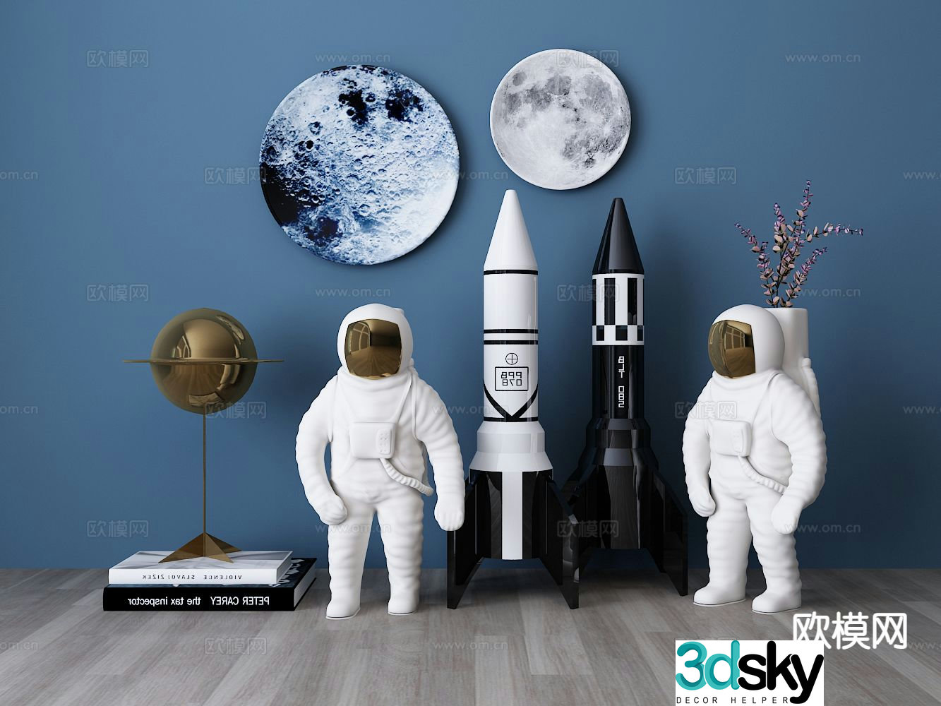 Astronaut Ornament Cartoon Ornament Moon Ornament 3D Model