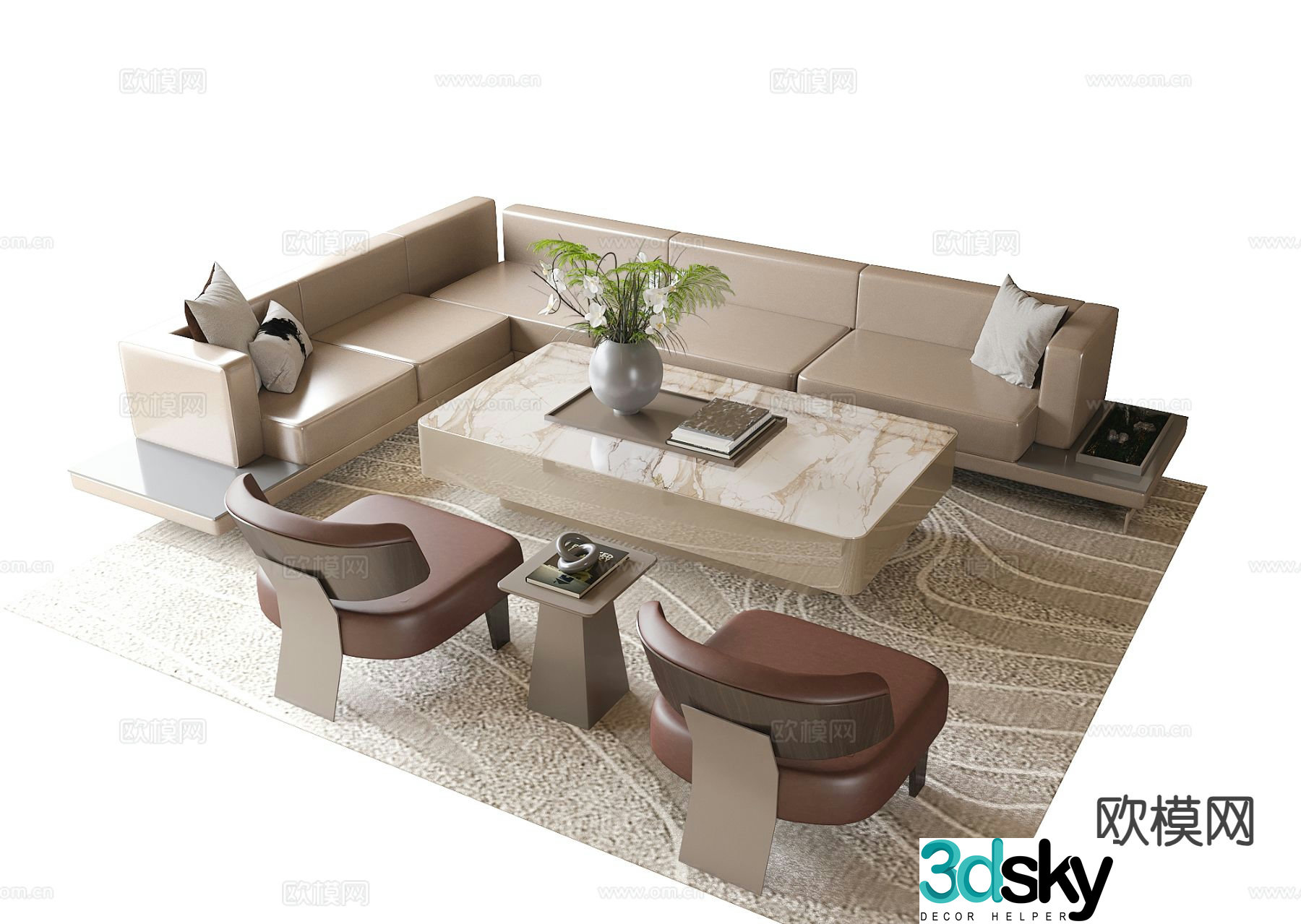 Modern sectional sofa 3d model