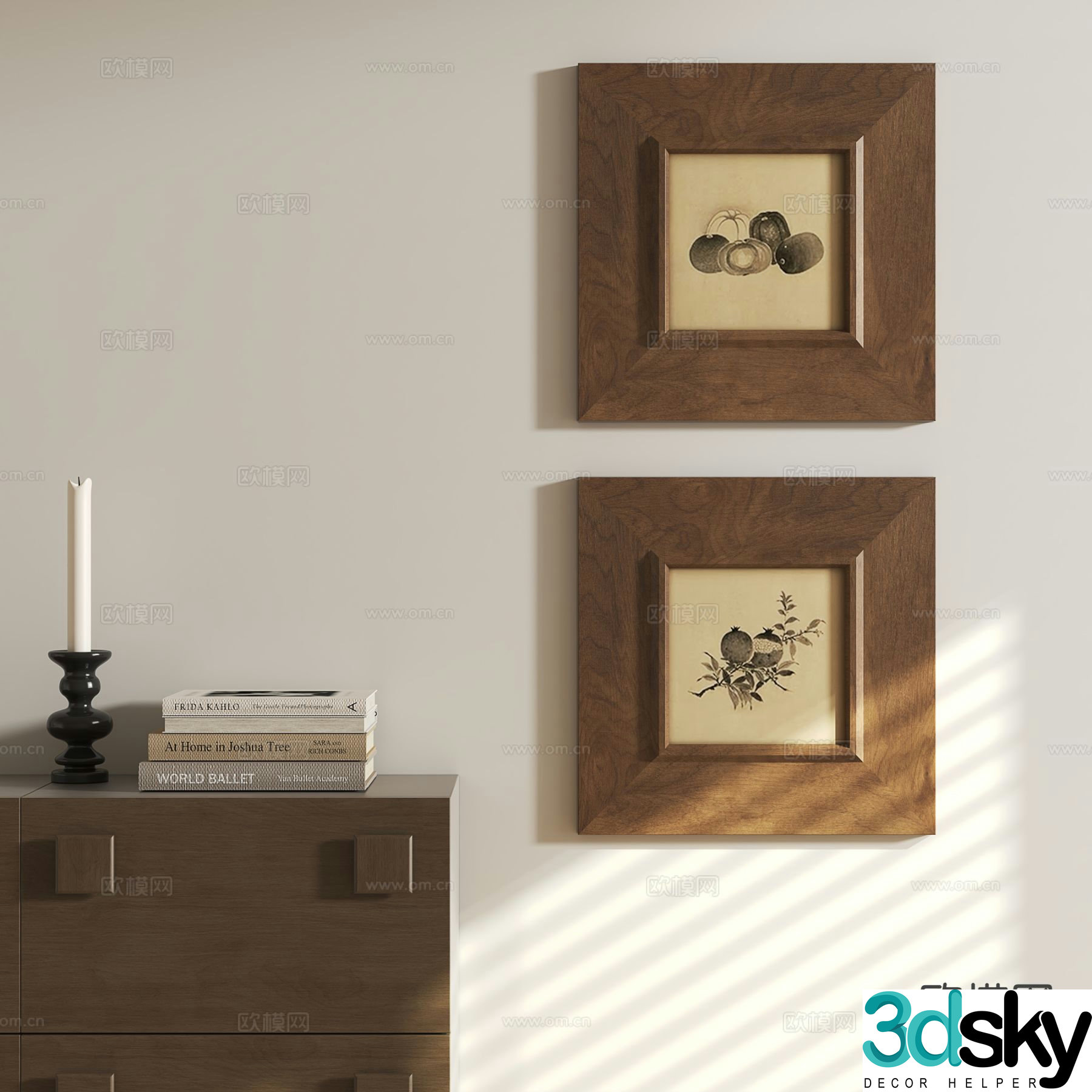 Medieval style hanging painting decorative painting 3d model