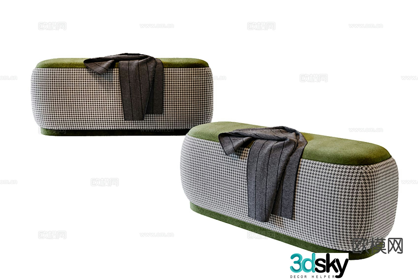 Modern stool sofa stool low stool 3d model
