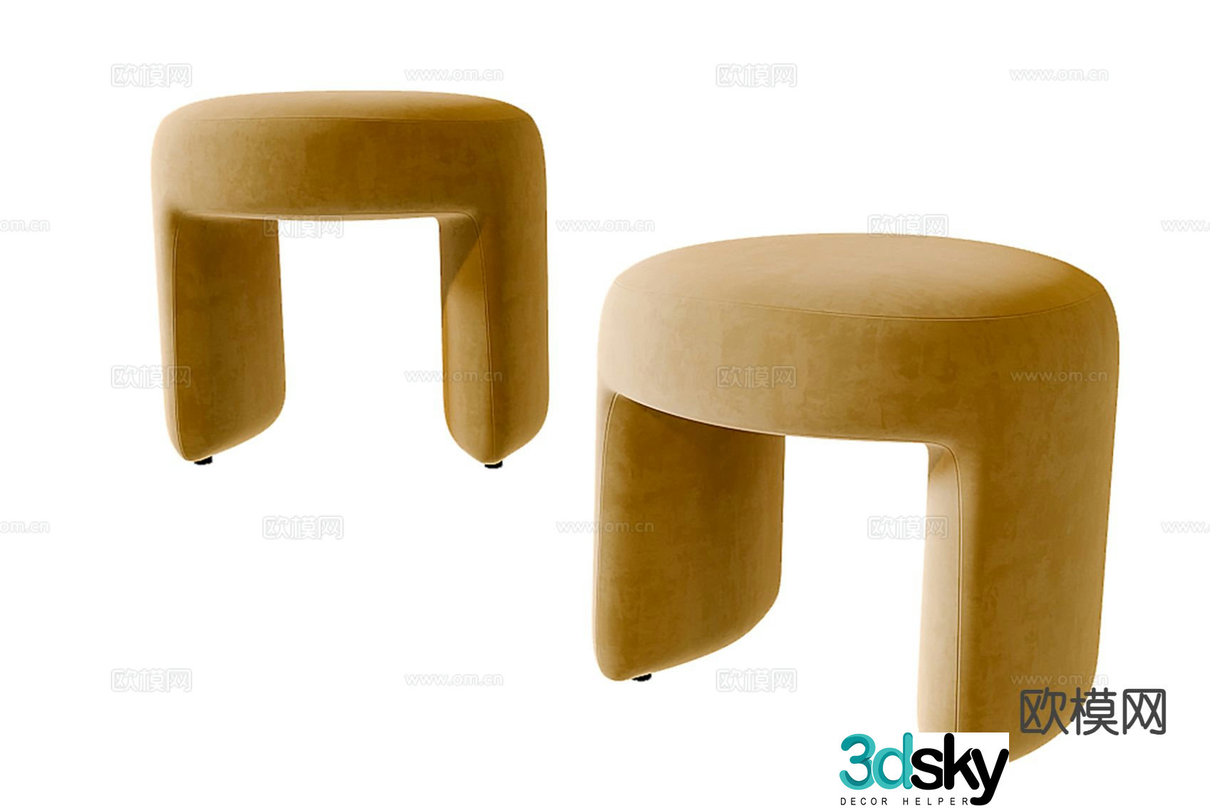 Stool sofa stool low stool 3d model