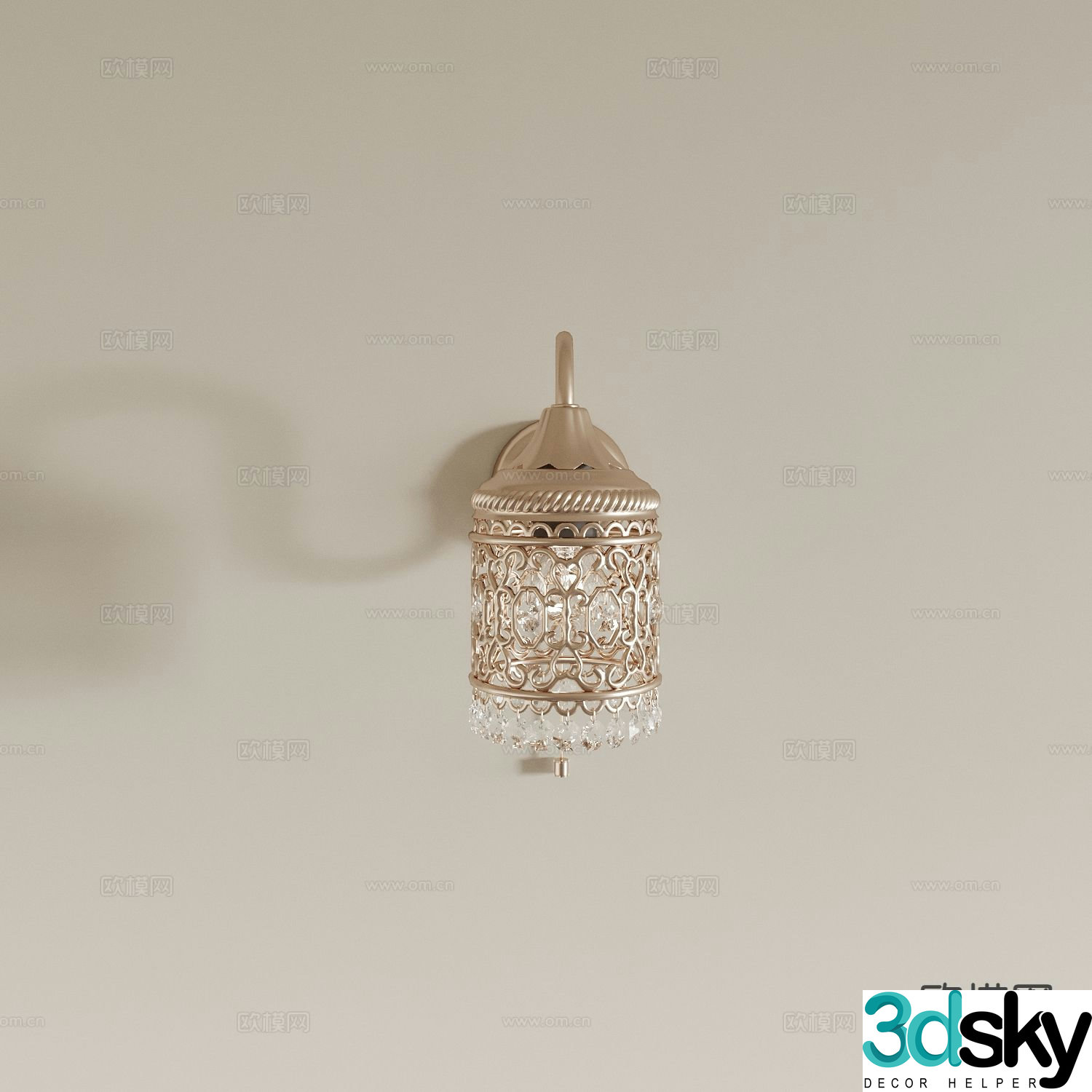 French wall lamp bedside lamp 3d model