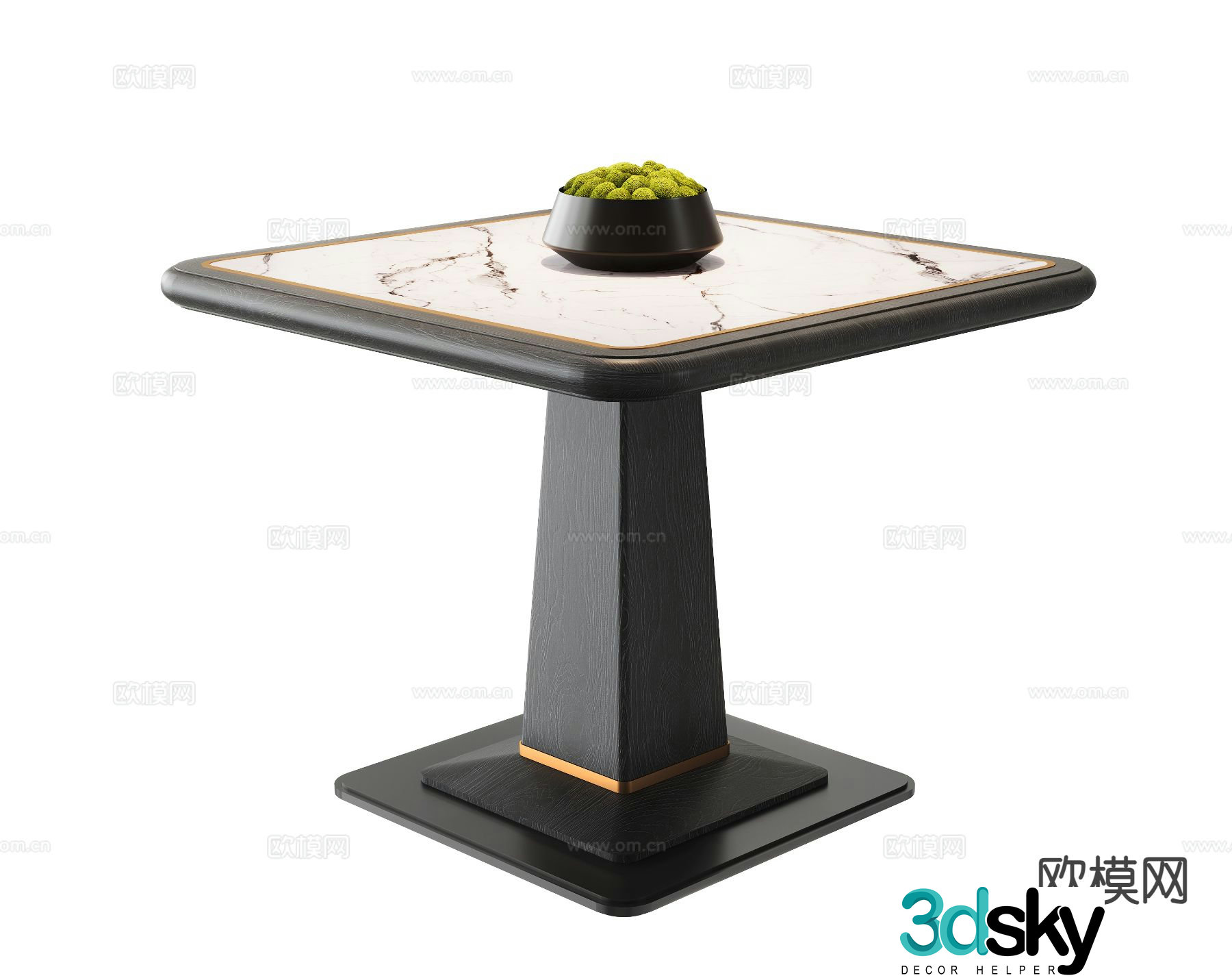 Square table dining table 3d model