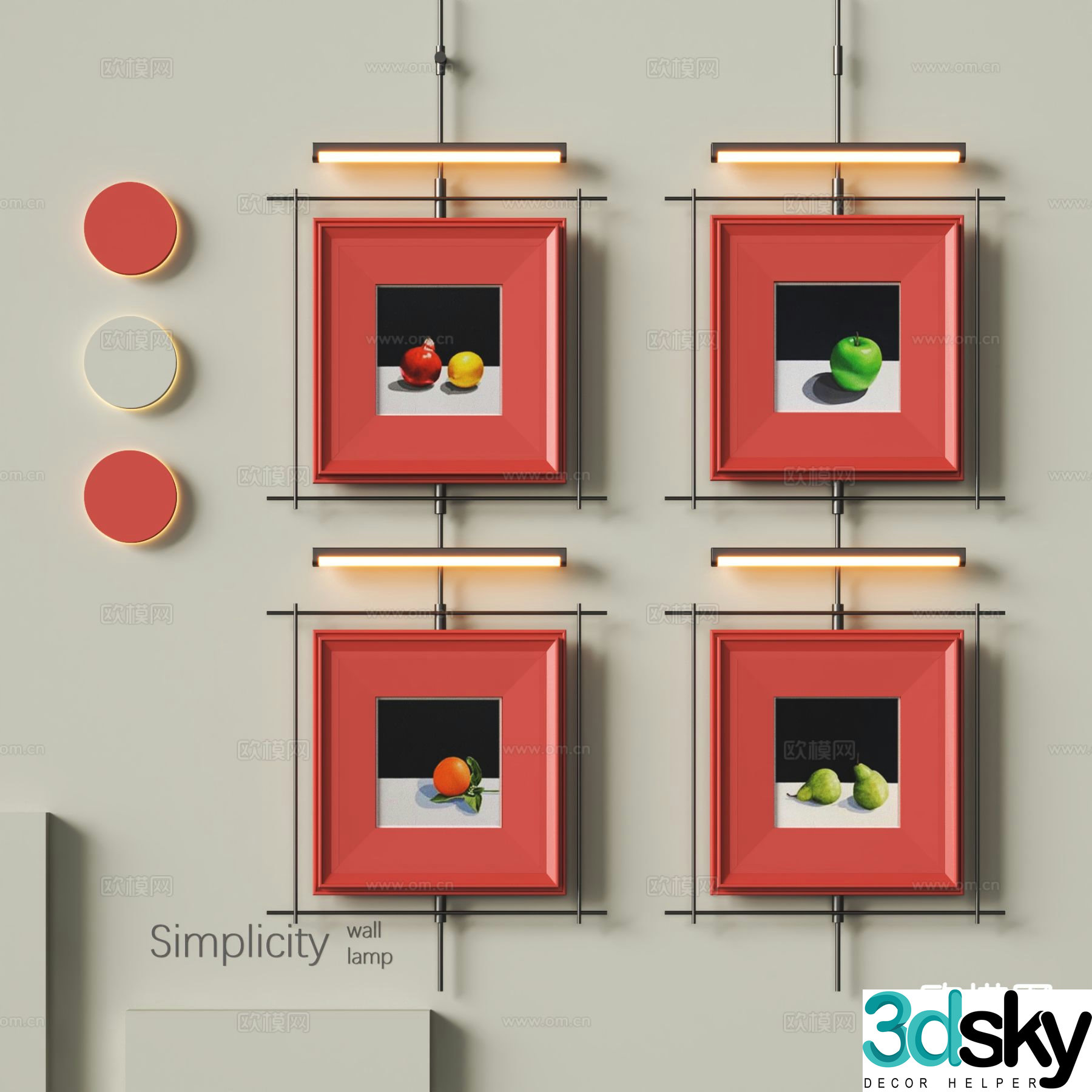 Decorative painting art painting freehand hanging painting 3d model