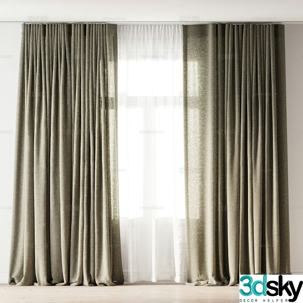 Modern curtains curtains curtains 3d model