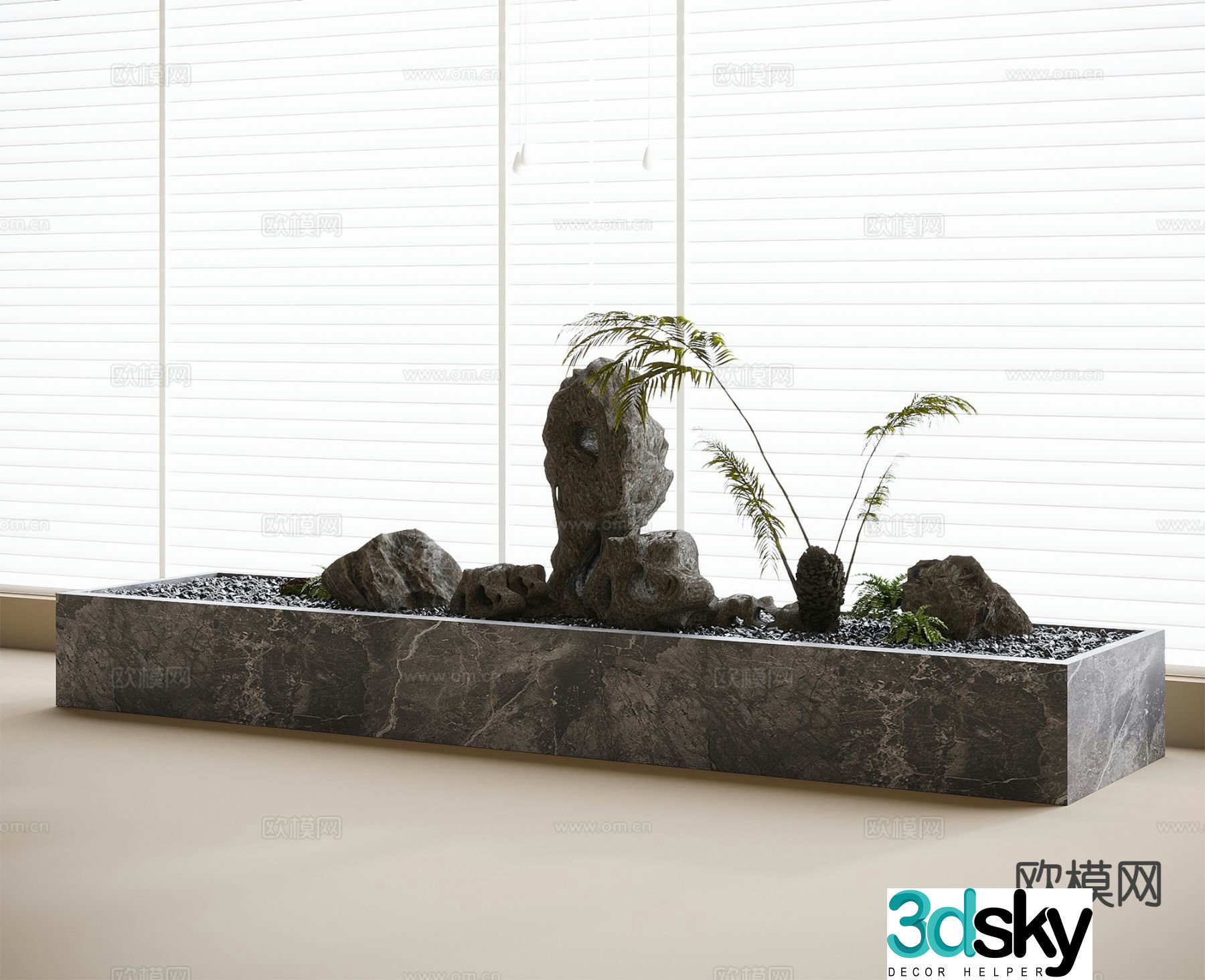 Modern landscape stone landscaping landscape rockery stone 3d model