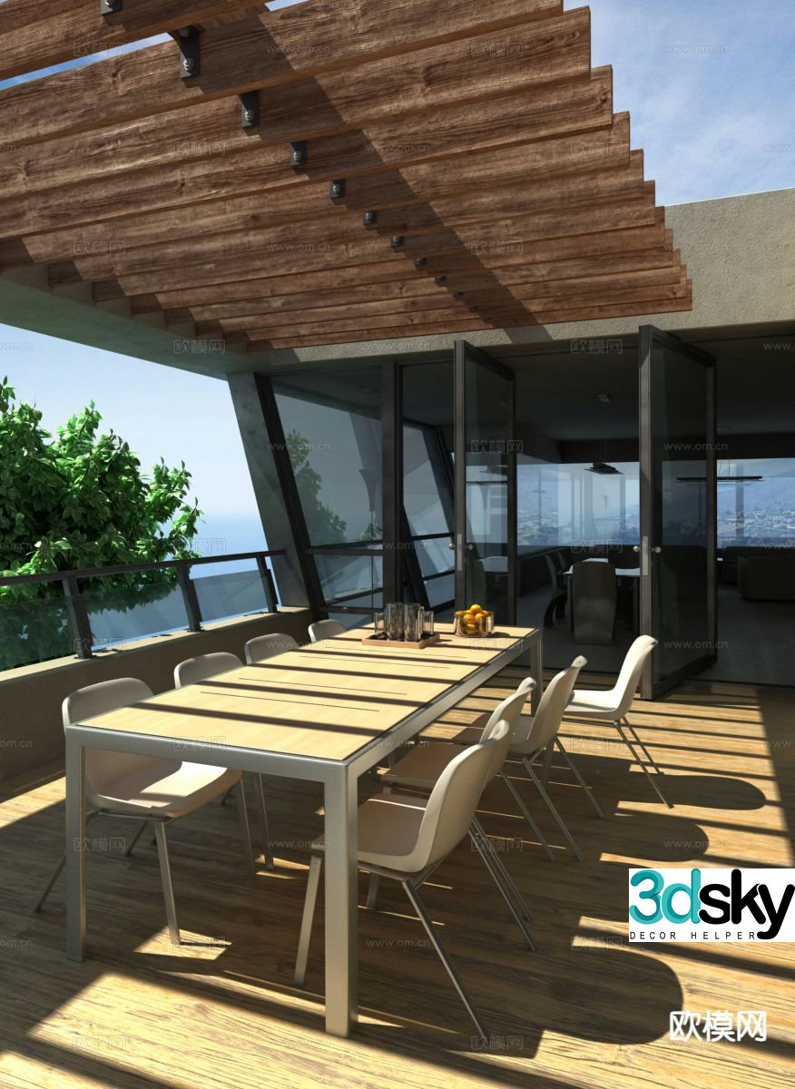 Roof Garden Open Garden 3d model