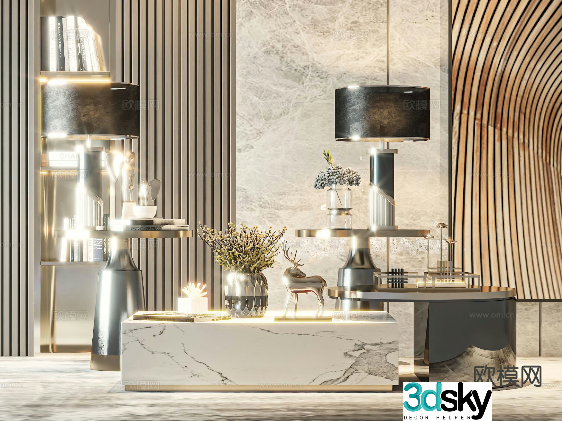 Light luxury coffee table mother-in-law coffee table 3d model