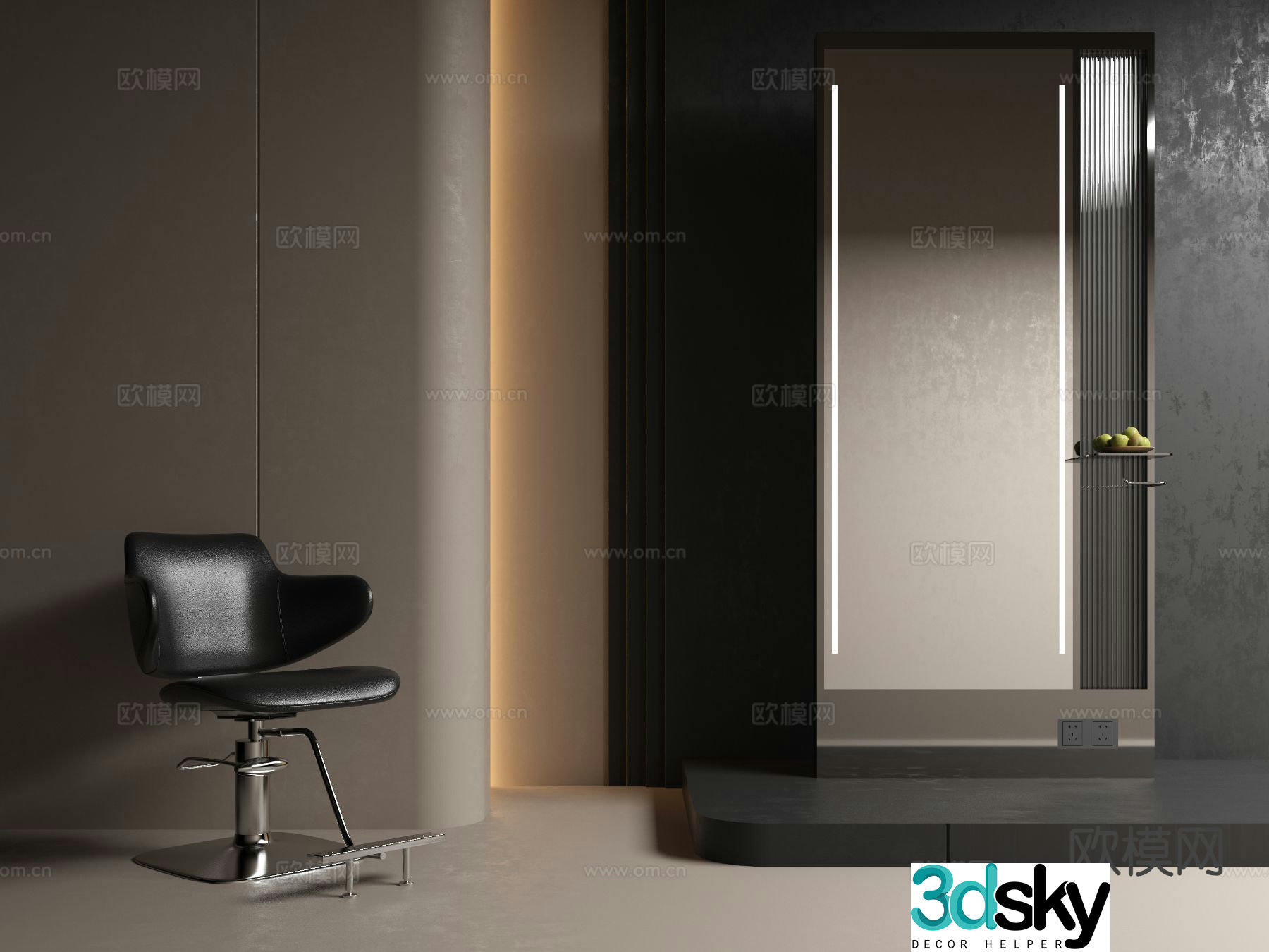 Hairdressing chair barber chair 3d model