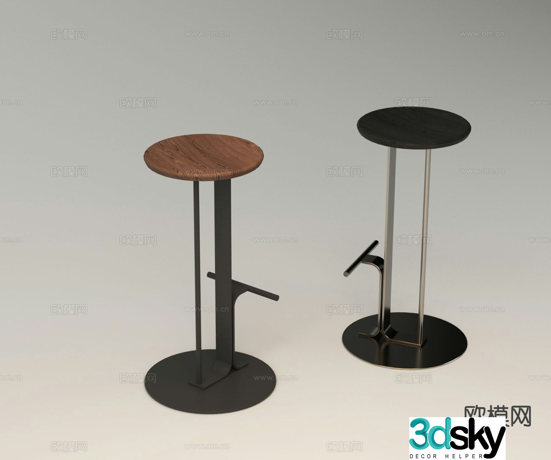 Modern bar stool bar stool high stool high chair 3d model